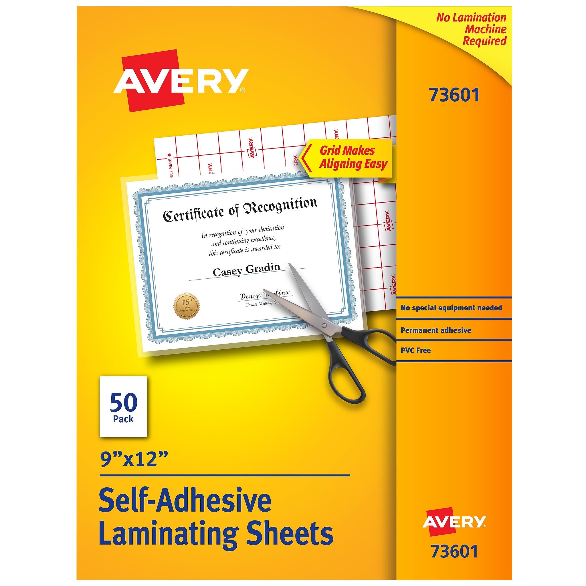 Avery Self-Adhesive Laminating Sheets, Letter Size, 9