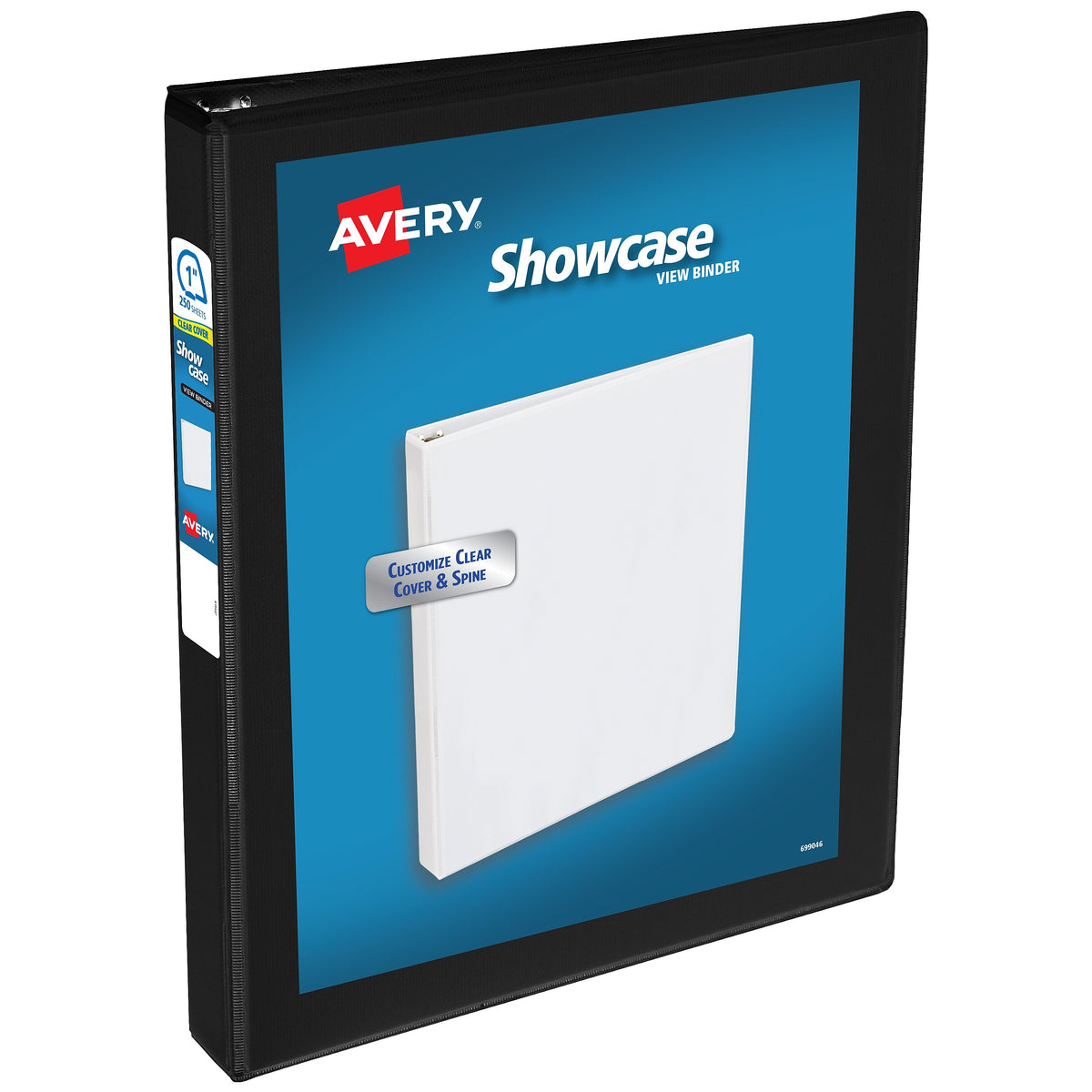 Avery Showcase 1" 3-Ring View Binders, Slant Ring, Black