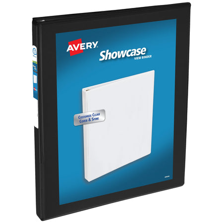 Avery Showcase 1/2" 3-Ring View Binders, Slant Ring, Black