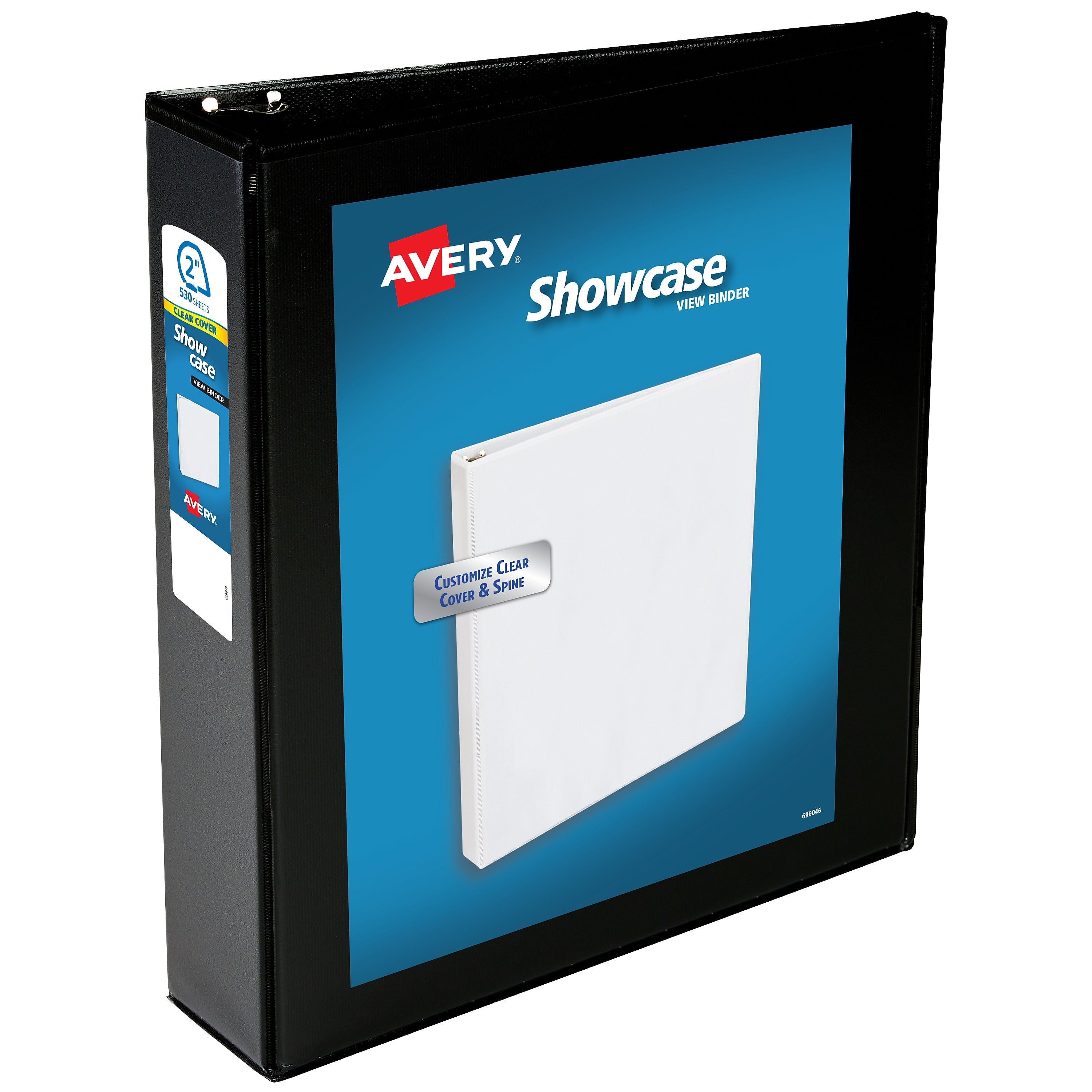 Avery Showcase 2" 3-Ring View Binders, Slant Ring, Black