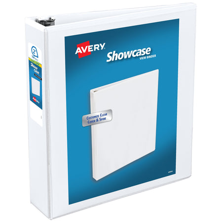 Avery Showcase 2" 3-Ring View Binders, Slant Ring, White