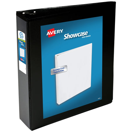 Avery Showcase 3" 3-Ring View Binders, Slant Ring, Black