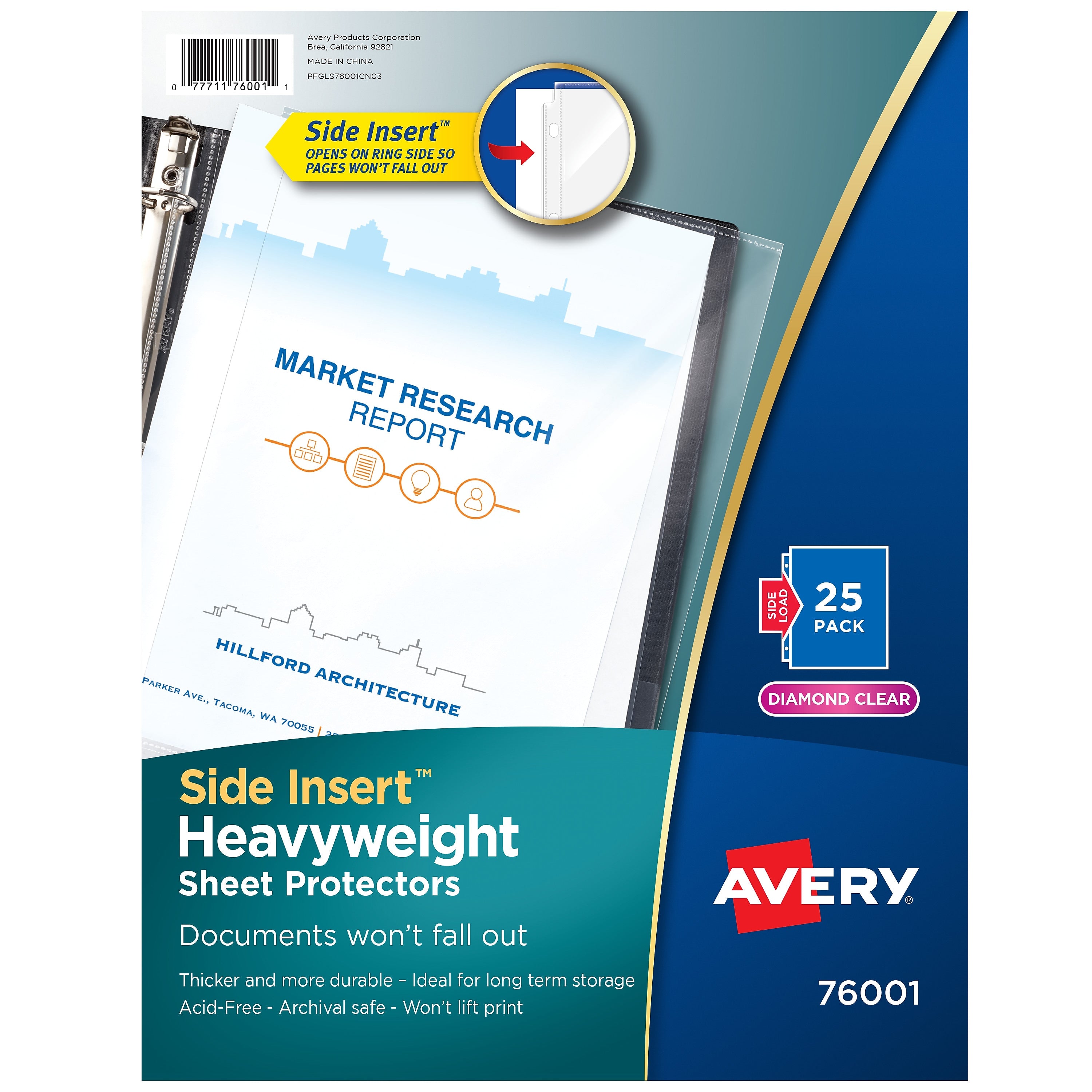 Avery Side Insert Sheet Protectors, Heavyweight, 8-1/2