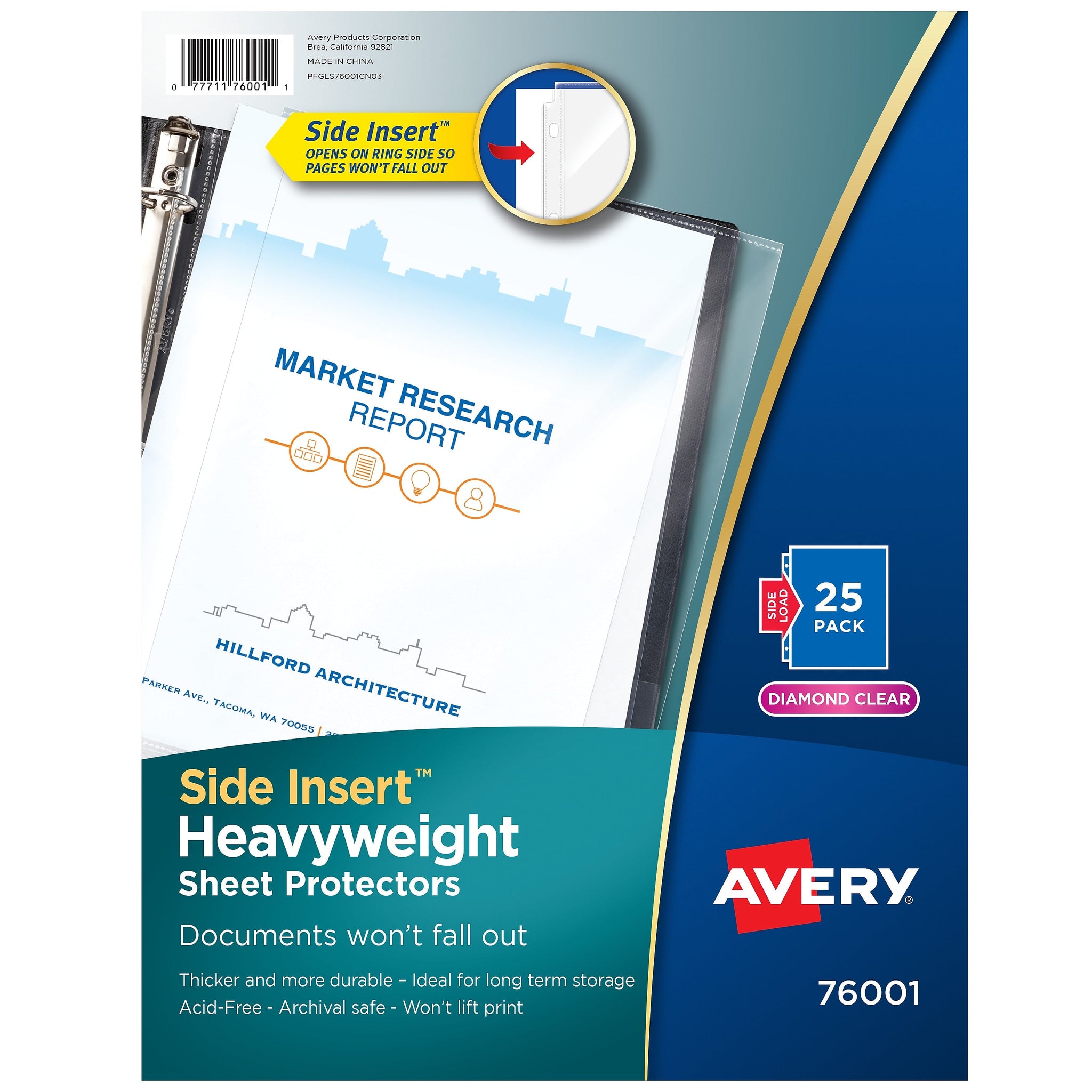 Avery Side Insert Sheet Protectors, Heavyweight, 8-1/2