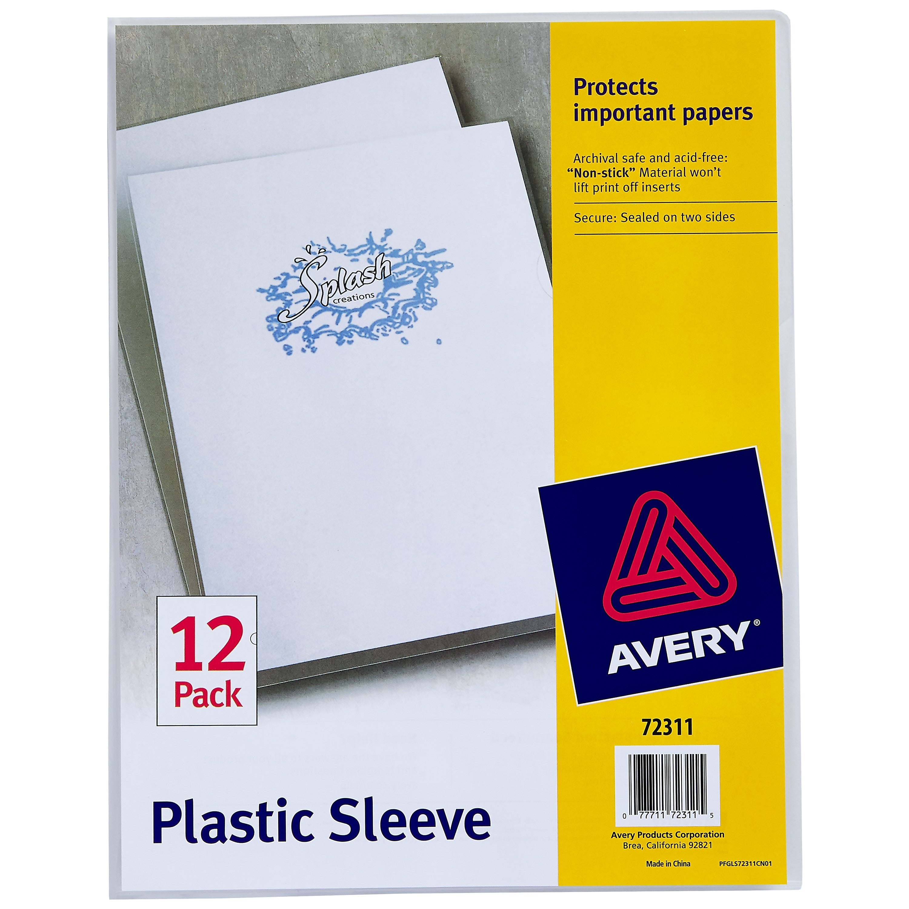 Avery Sleeve Report Covers, Letter, Clear, 12/Pack