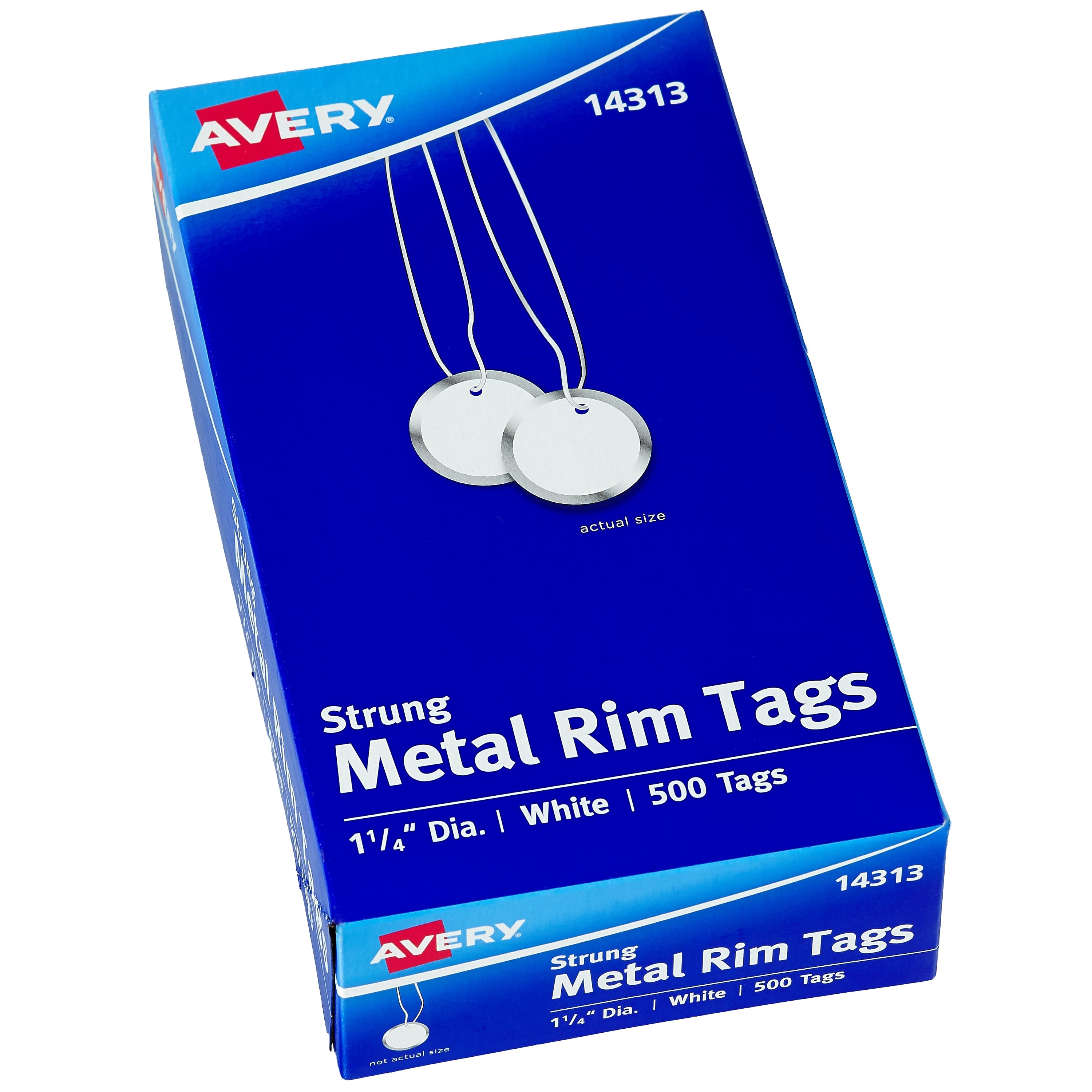 Avery Strung Metal Rim Key Tags, 1-1/4