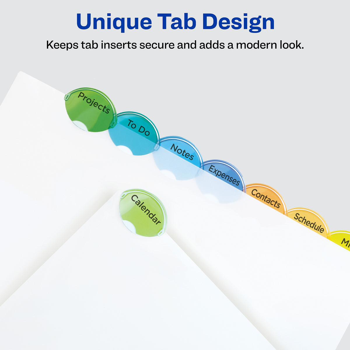 Avery Style Edge Insertable Plastic Dividers, 8 Tab, Multicolor