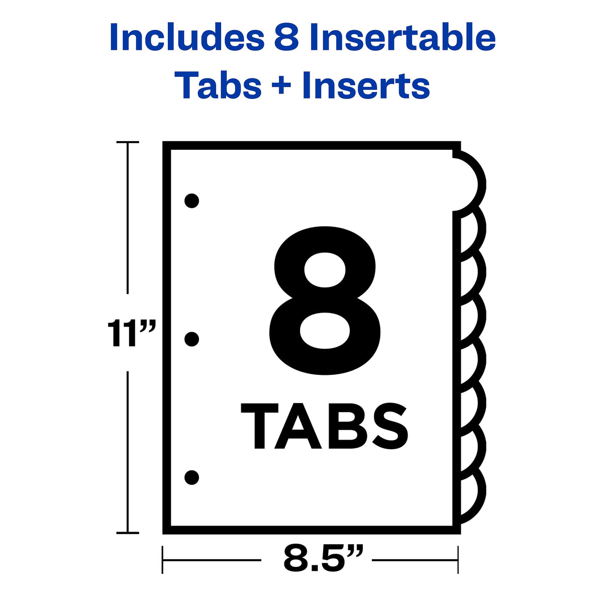 Avery Style Edge Insertable Plastic Dividers, 8 Tab, Multicolor