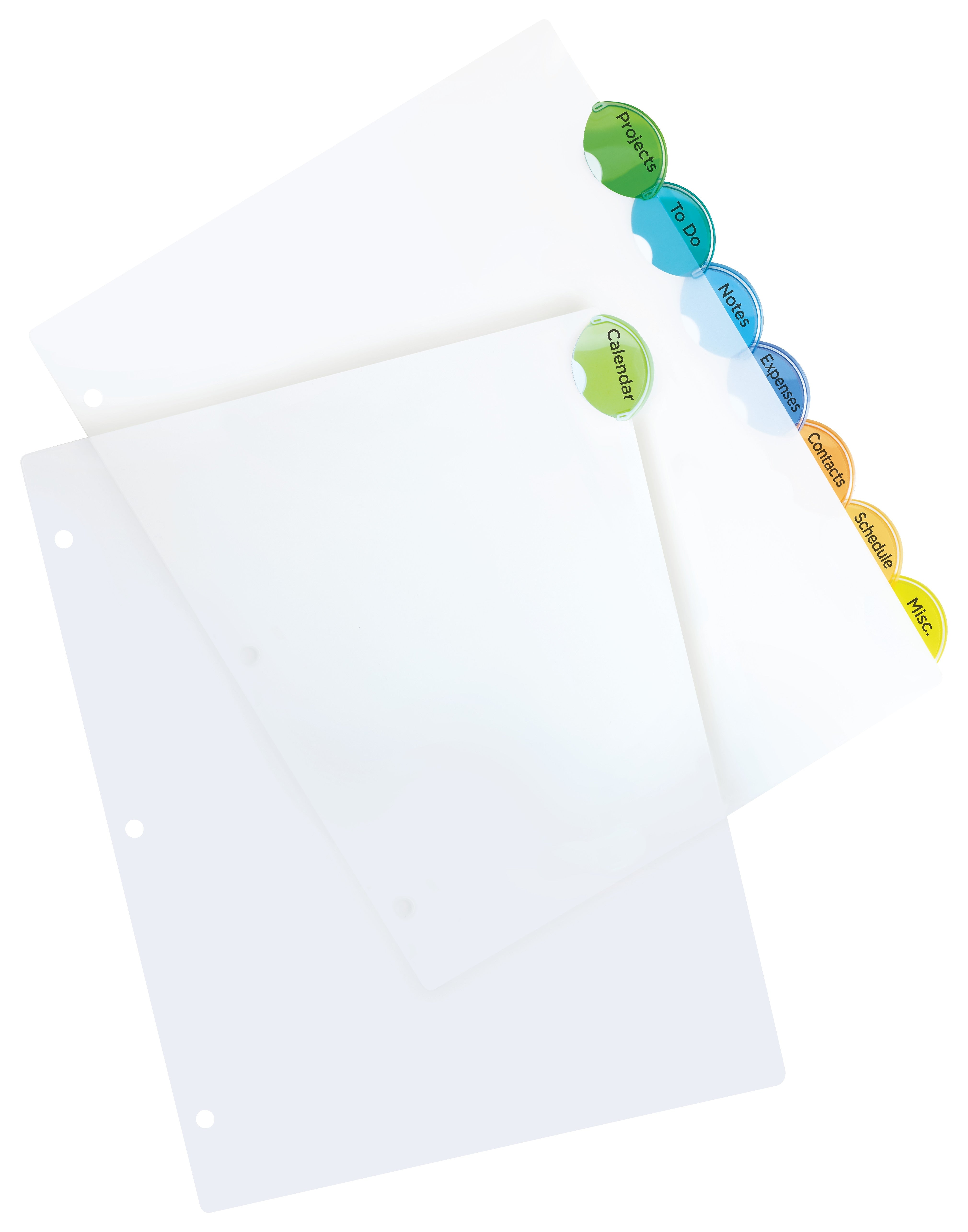 Avery Style Edge Insertable Plastic Dividers, 8 Tab, Multicolor