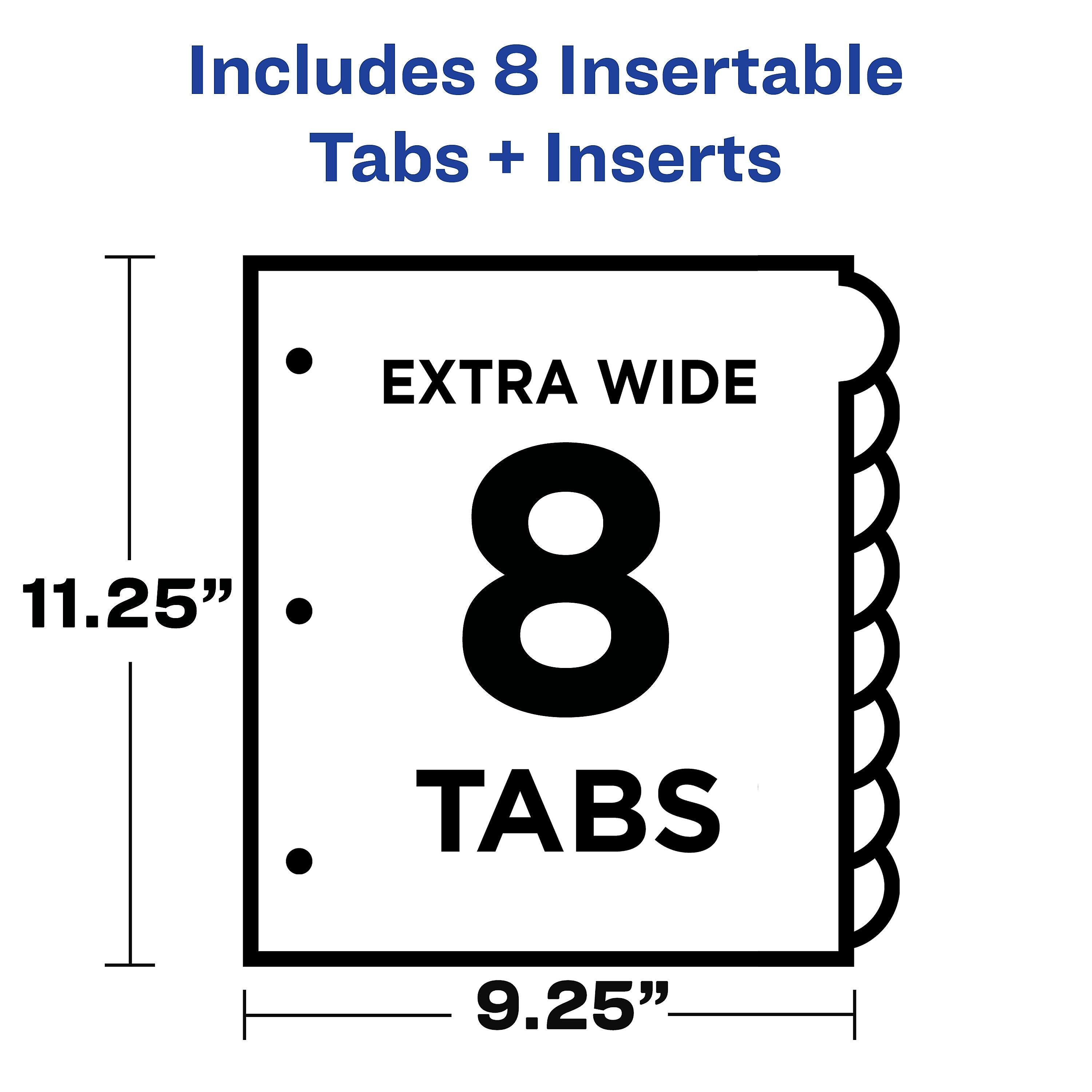 Avery Style Edge Insertable Plastic Dividers with Pocket, 8 Tabs, Multicolor