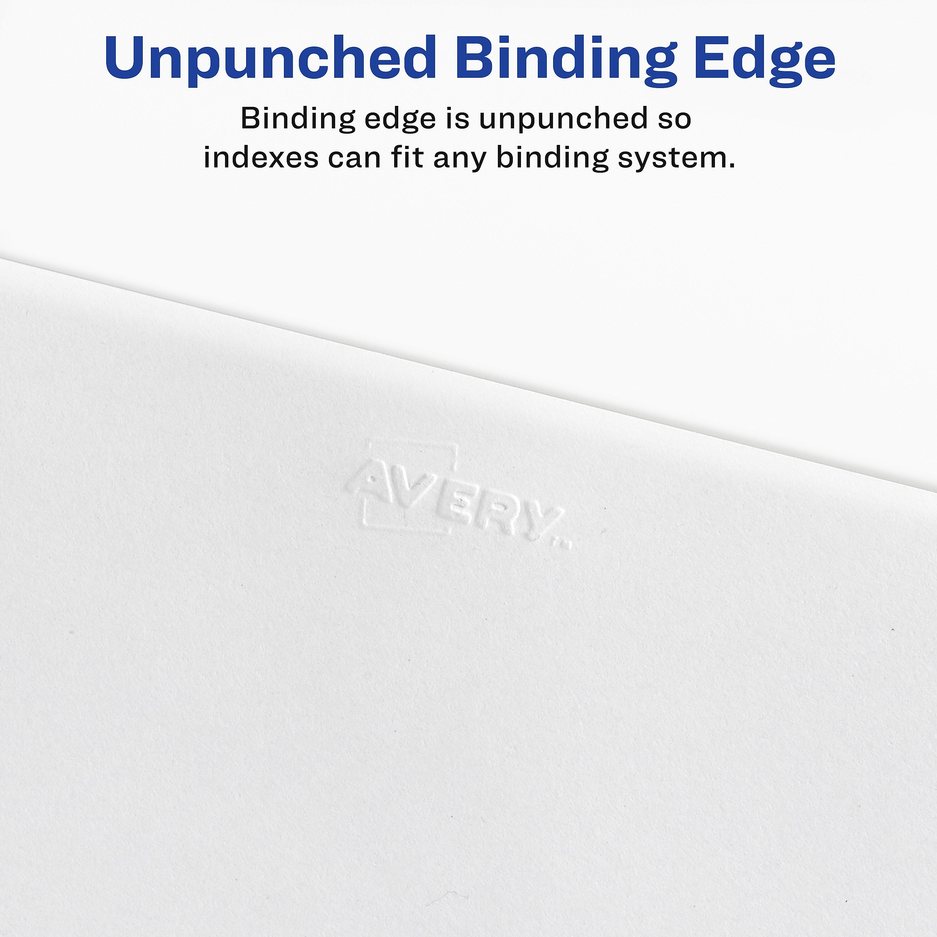 Avery Style Exhibit File Guide, Exhibit B, Letter Size, White, 25/Pack