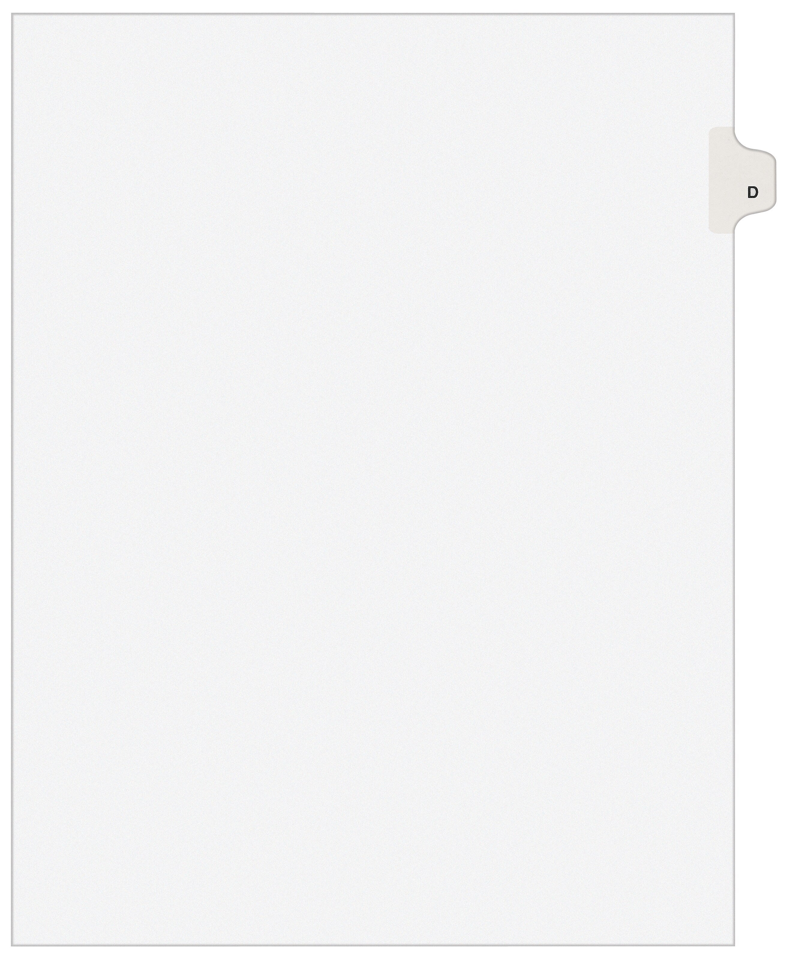 Avery Style Individual Legal Divider, Tab D, 8.5