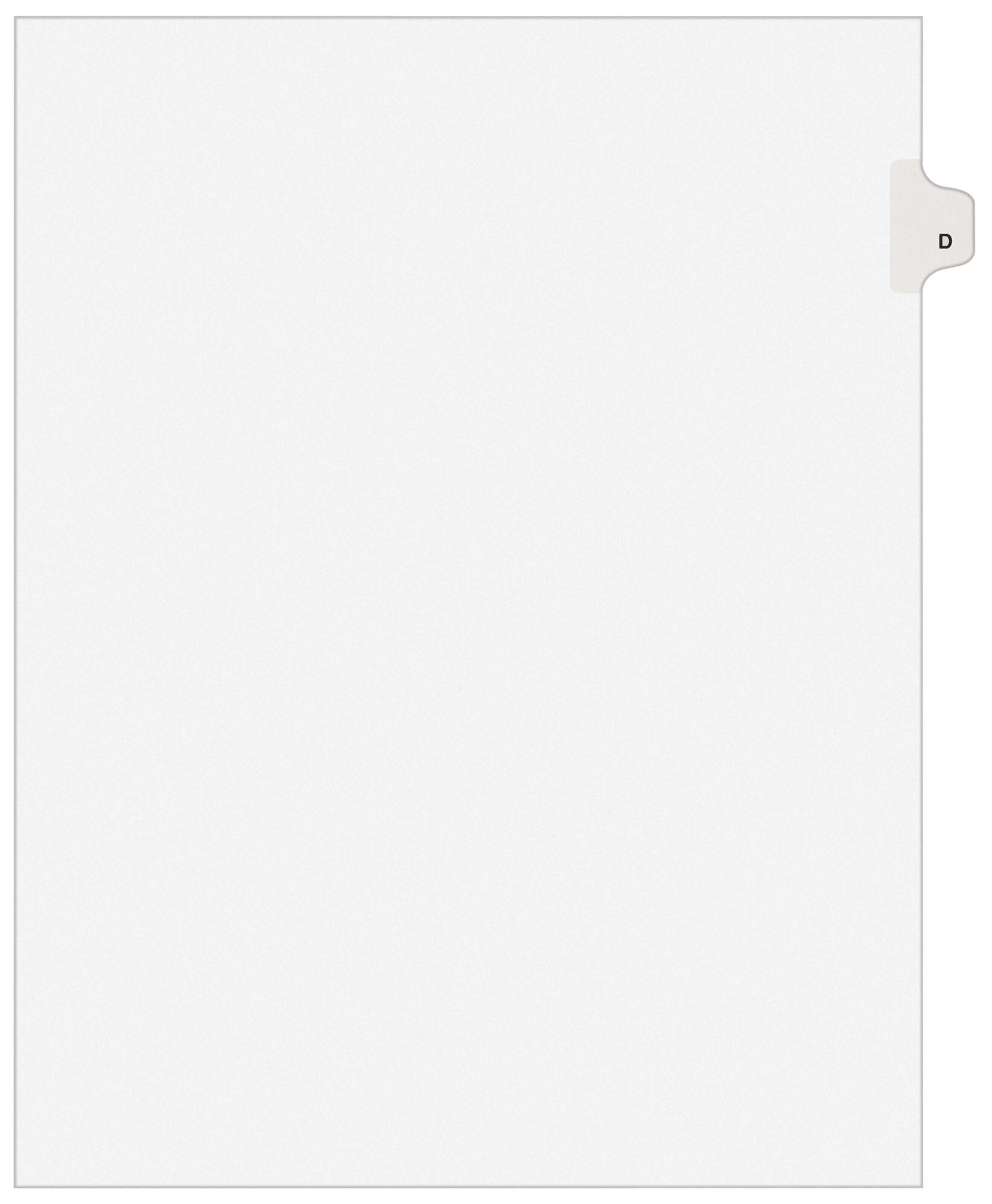 Avery Style Individual Legal Divider, Tab D, 8.5" x 11", White, 25/Set