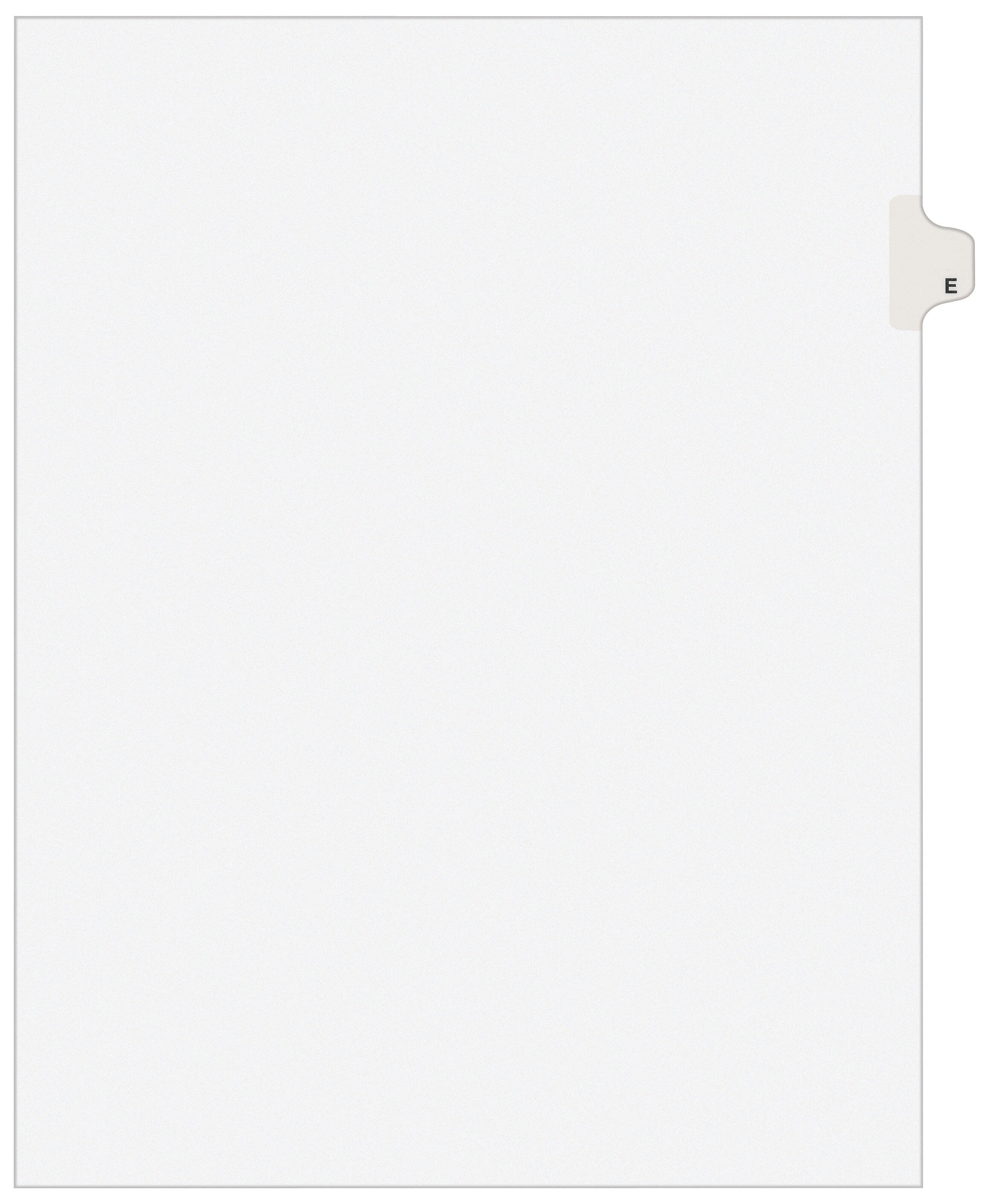 Avery Style Individual Legal Divider, Tab E, 8.5