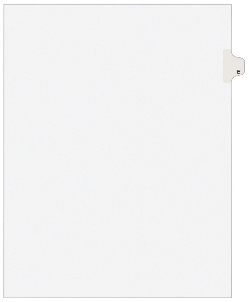 Avery Style Individual Legal Divider, Tab E, 8.5" x 11", White, 25/Set