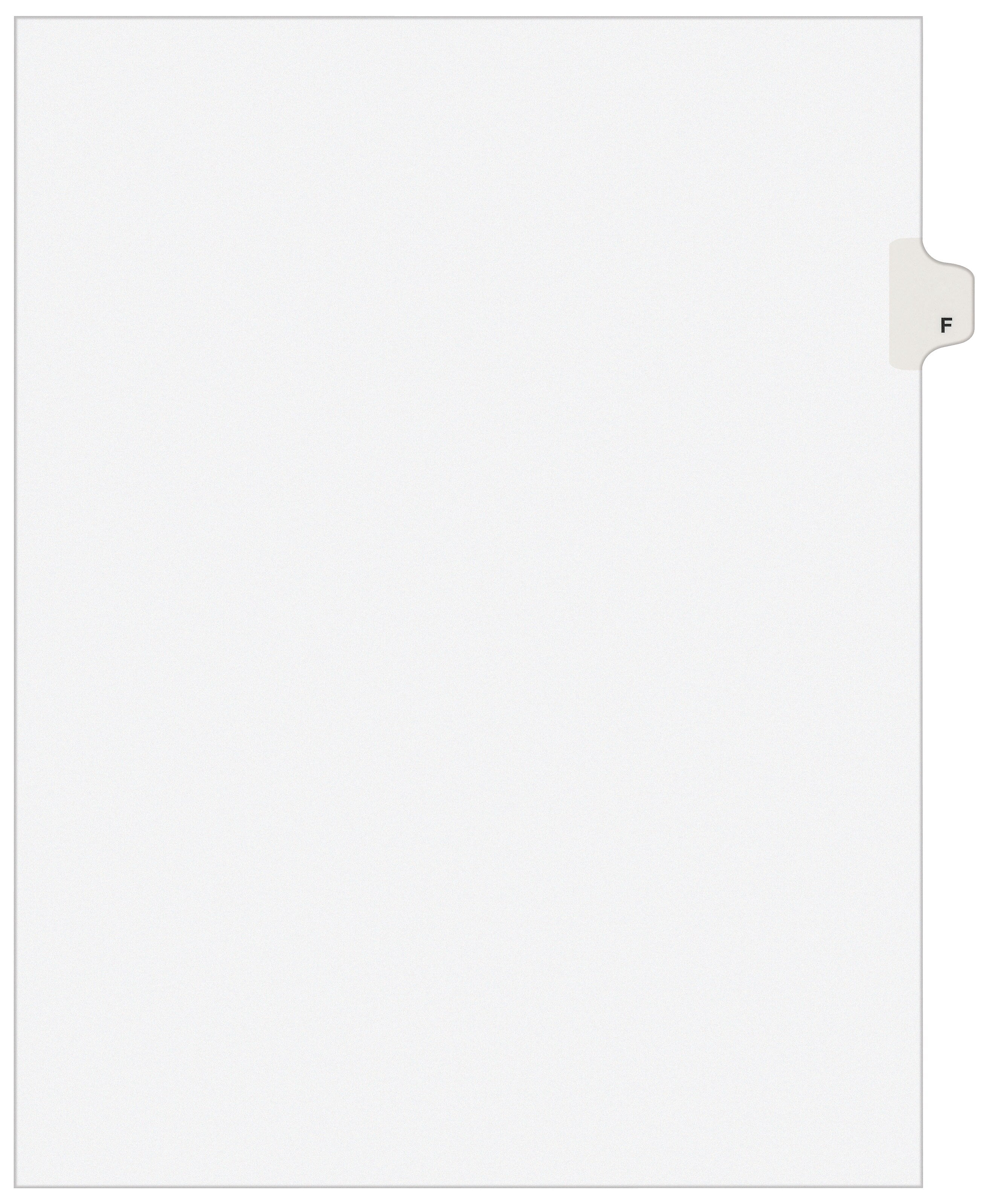 Avery Style Individual Legal Divider, Tab F, 8.5