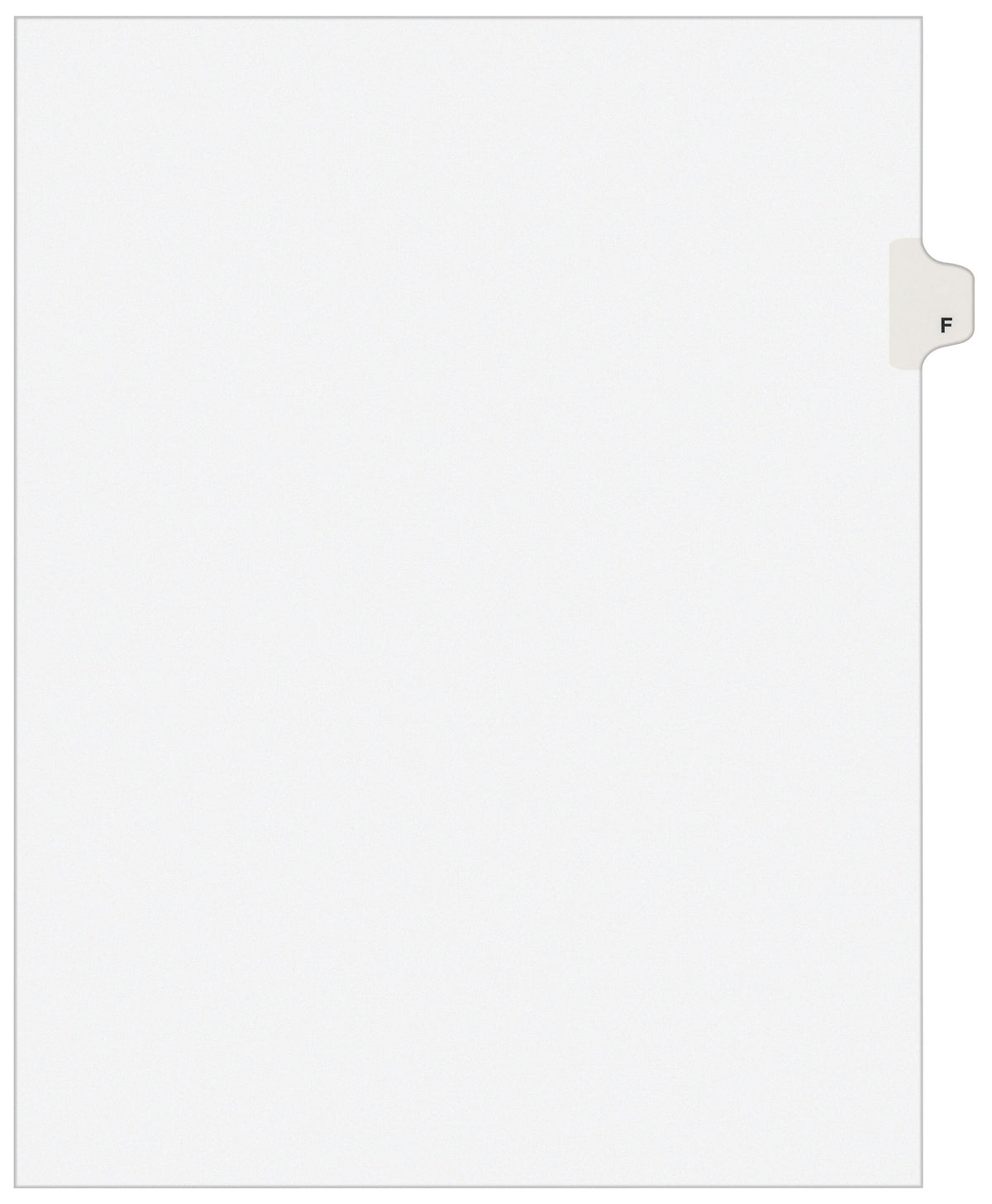 Avery Style Individual Legal Divider, Tab F, 8.5" x 11", White, 25/Set