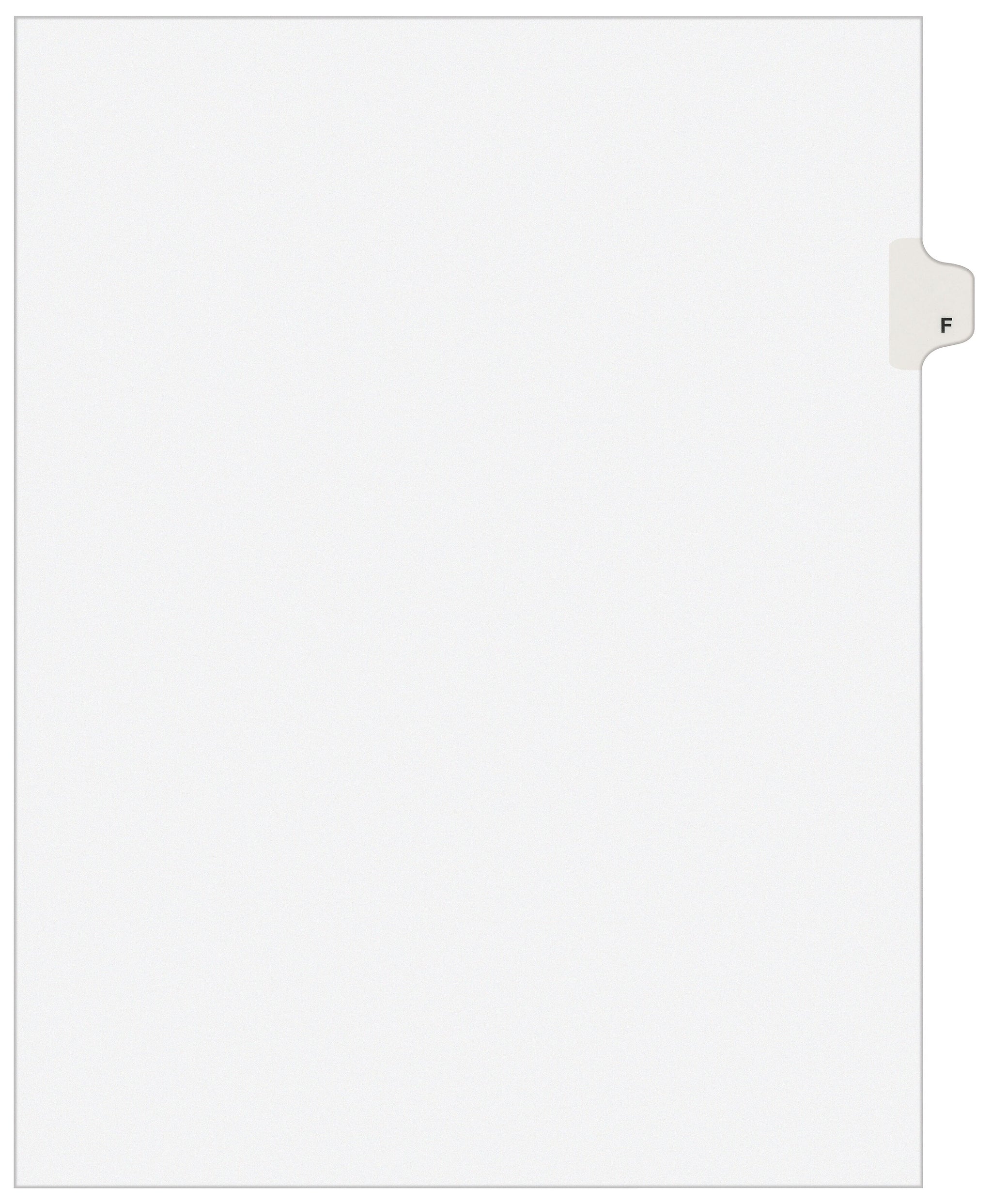 Avery Style Individual Legal Divider, Tab F, 8.5