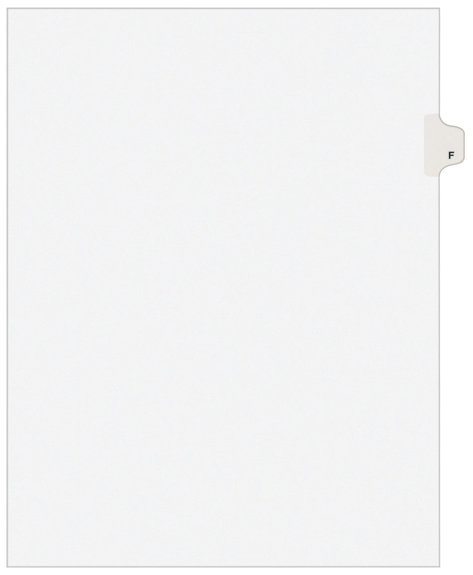 Avery Style Individual Legal Divider, Tab F, 8.5" x 11", White, 25/Set