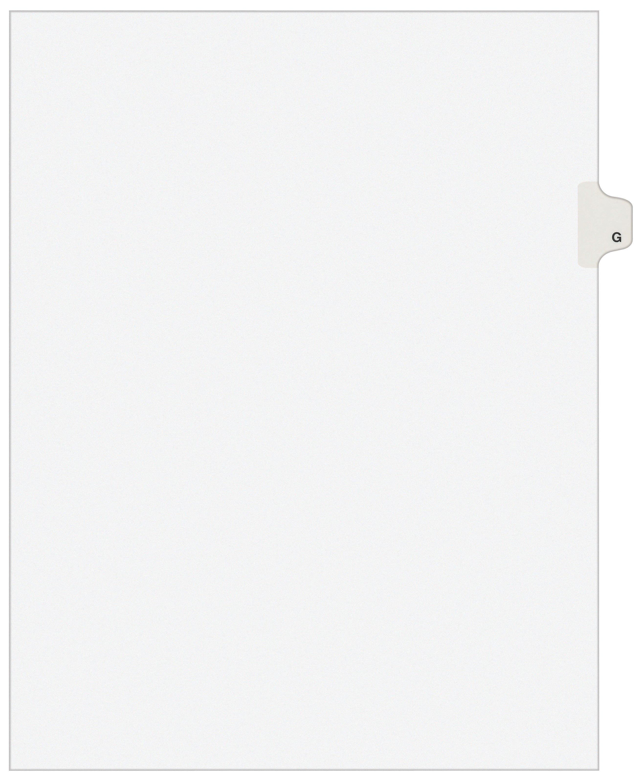 Avery Style Individual Legal Divider, Tab G, 8.5