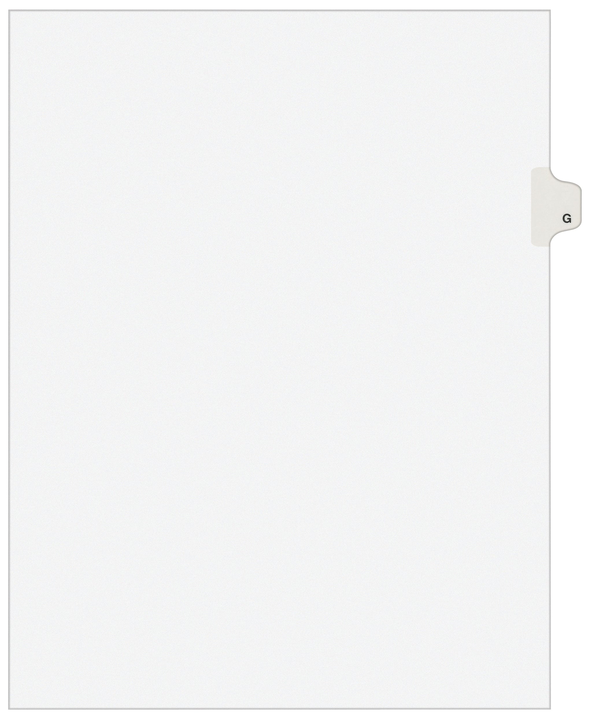 Avery Style Individual Legal Divider, Tab G, 8.5