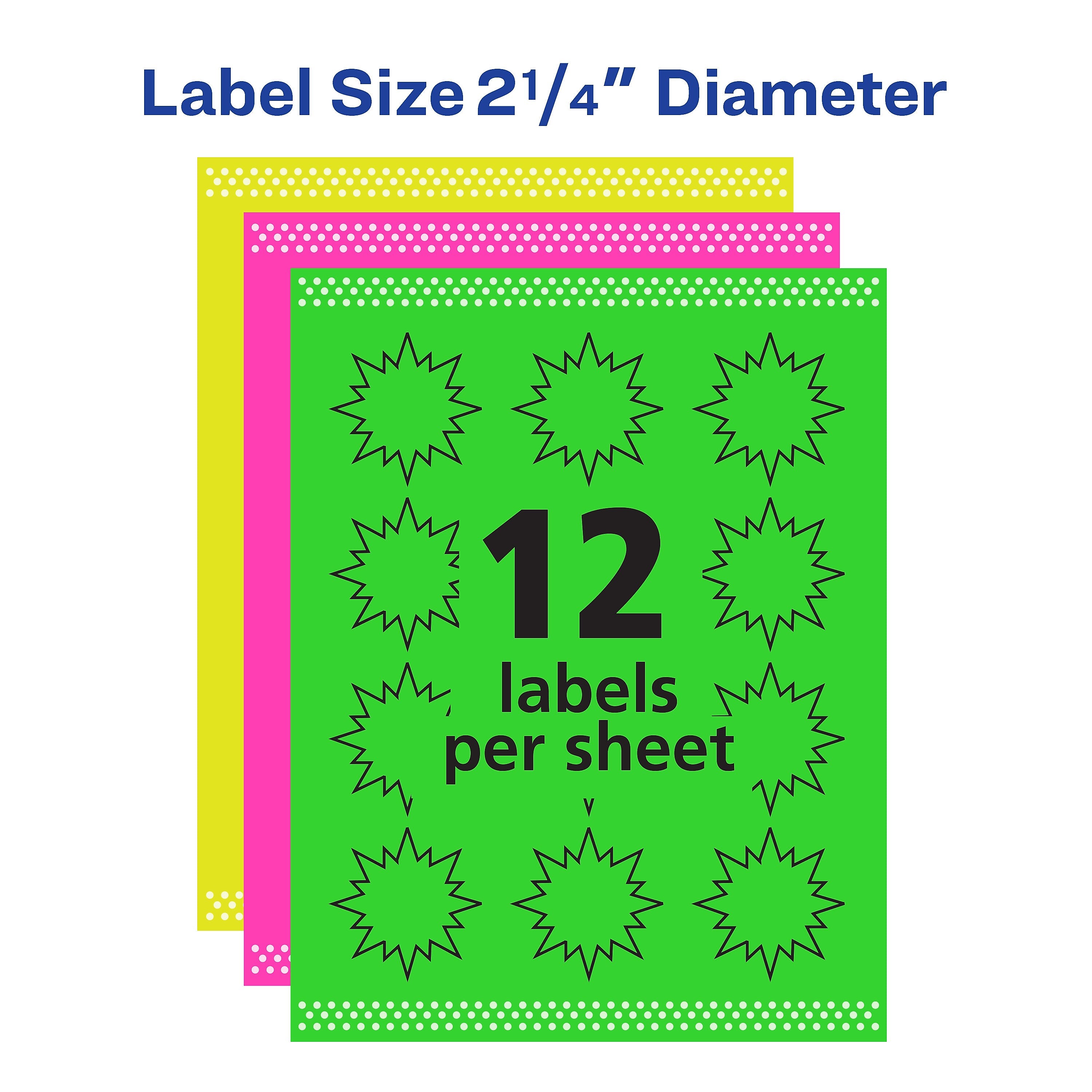 Avery Sure Feed Laser Burst Label, 2 1/4