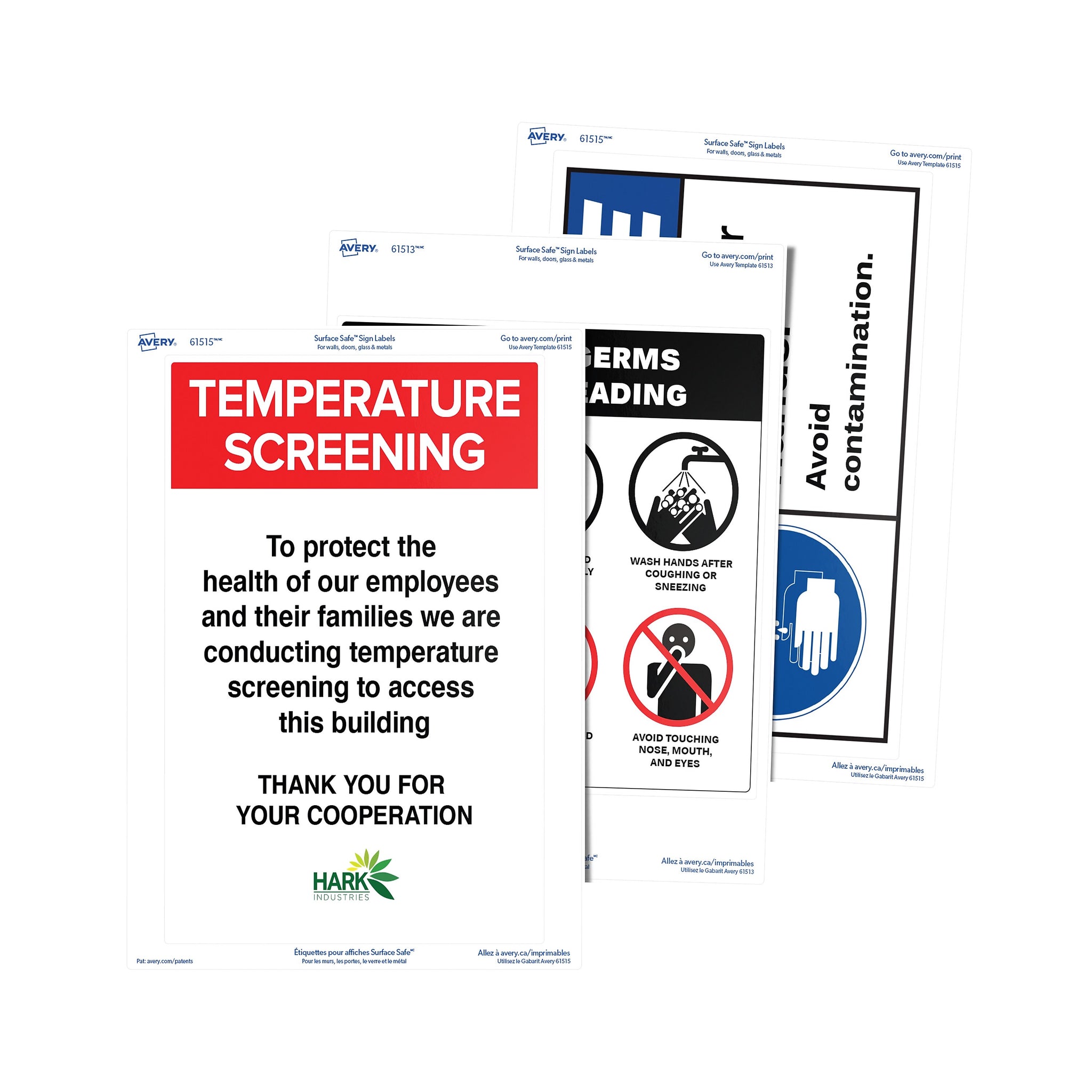Avery Surface Safe Laser/Inkjet Label Safety Signs, 7