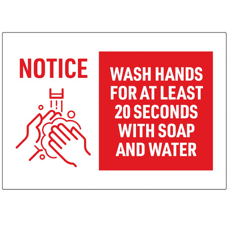 Avery Surface Safe "Wash Hands" Preprinted Wall Decals, 7" x 10", White/Red, 5/Pack