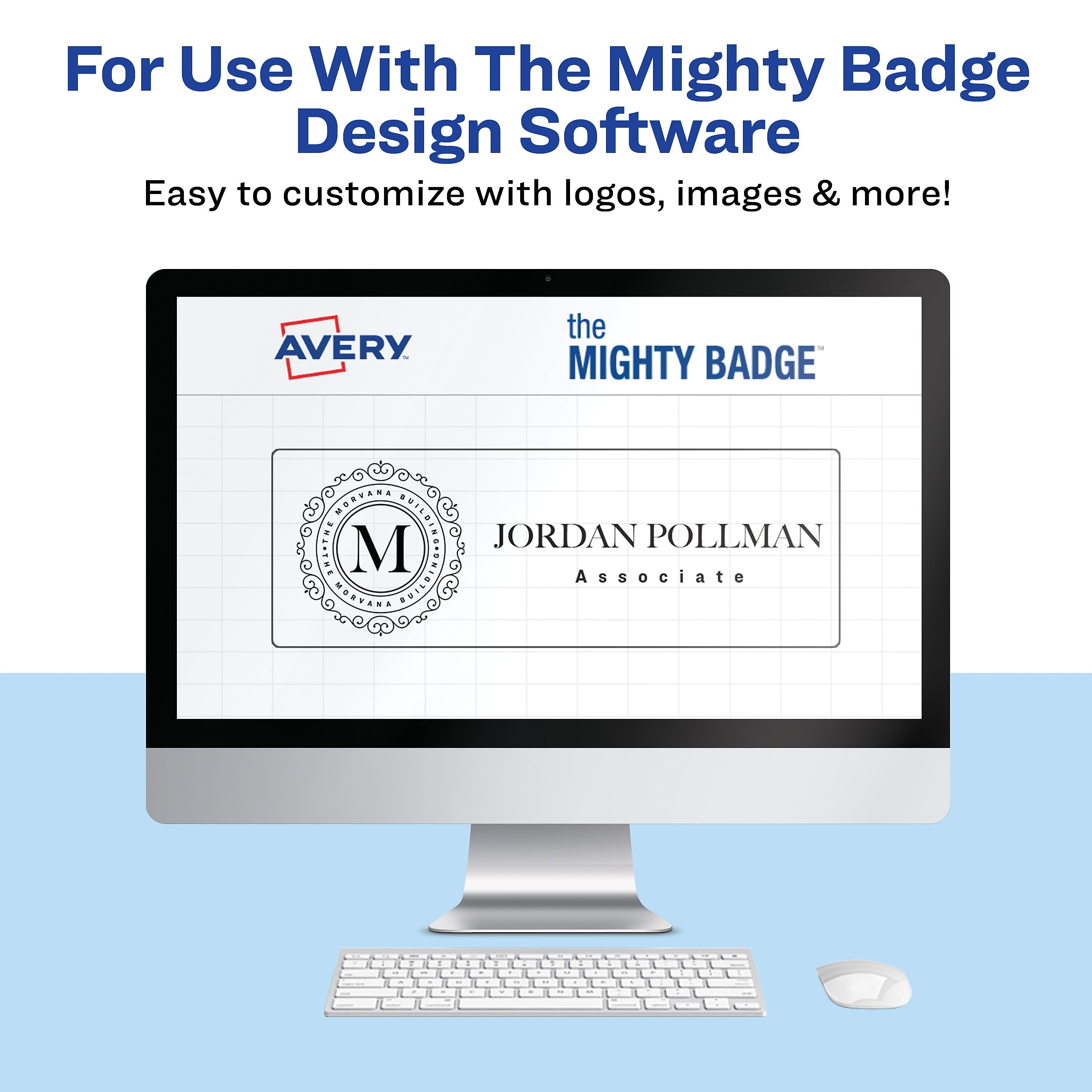 Avery The Mighty Badge Inkjet Reusable Magnetic Name Badge System, 1