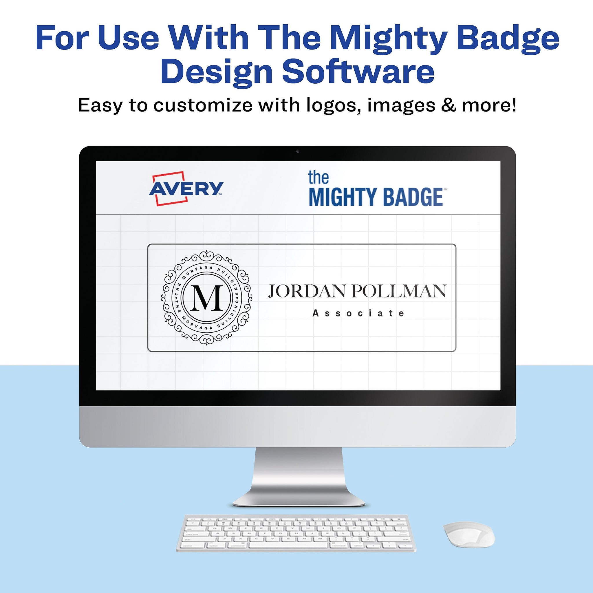 Avery The Mighty Badge Inkjet Reusable Magnetic Name Badge System, 1
