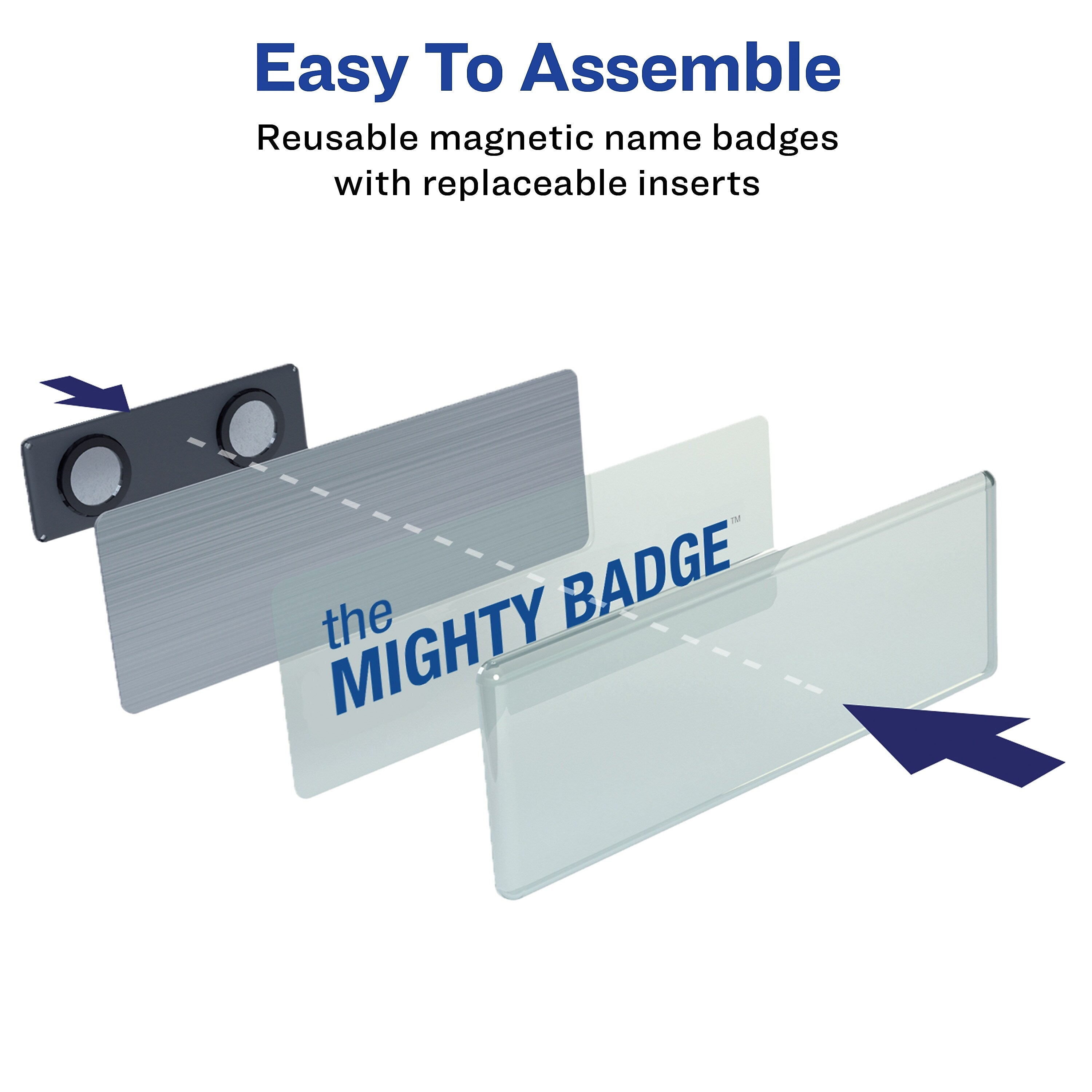 Avery The Mighty Badge Inkjet Reusable Magnetic Name Badge System, 1