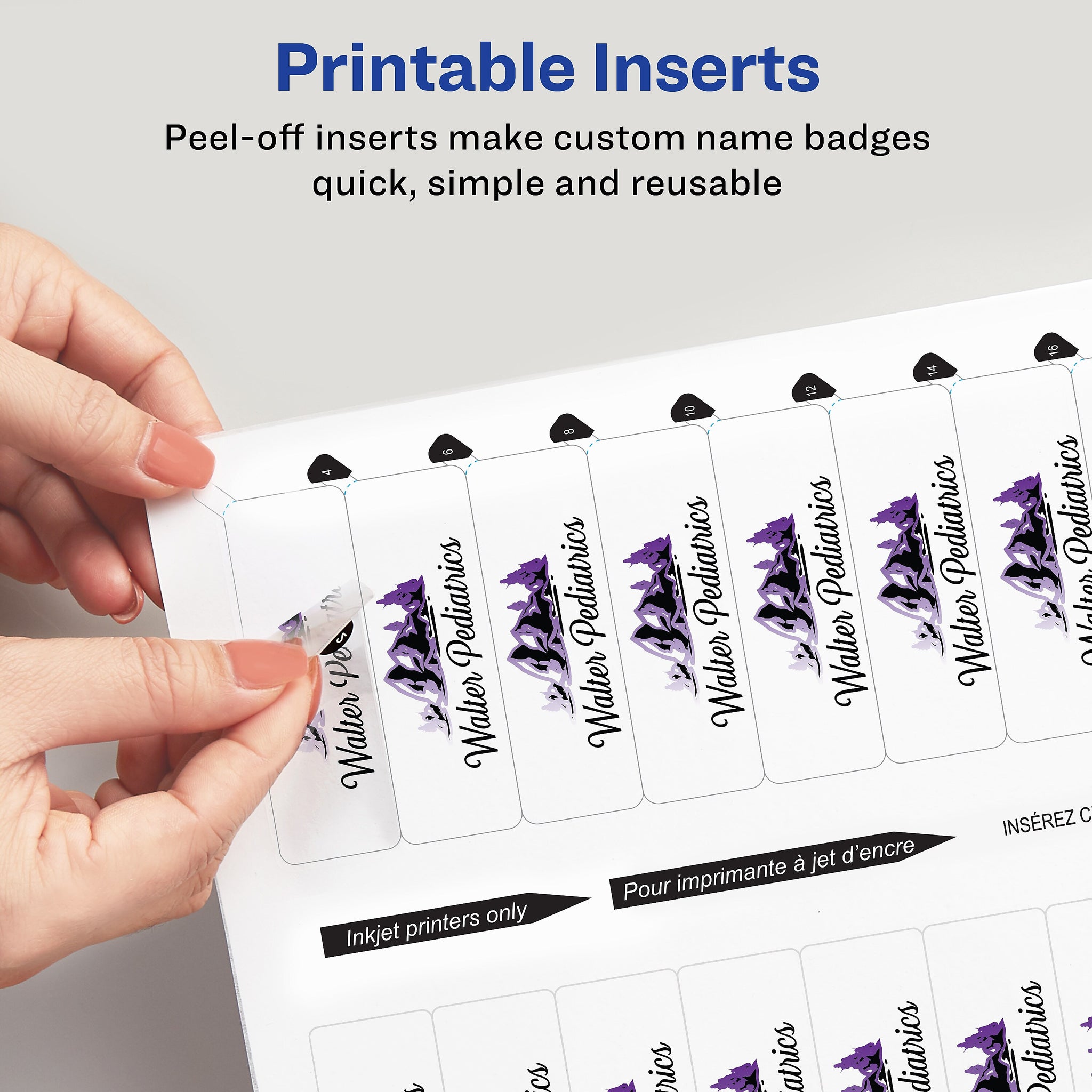 Avery The Mighty Badge Inkjet Reusable Magnetic Name Badge System, 1