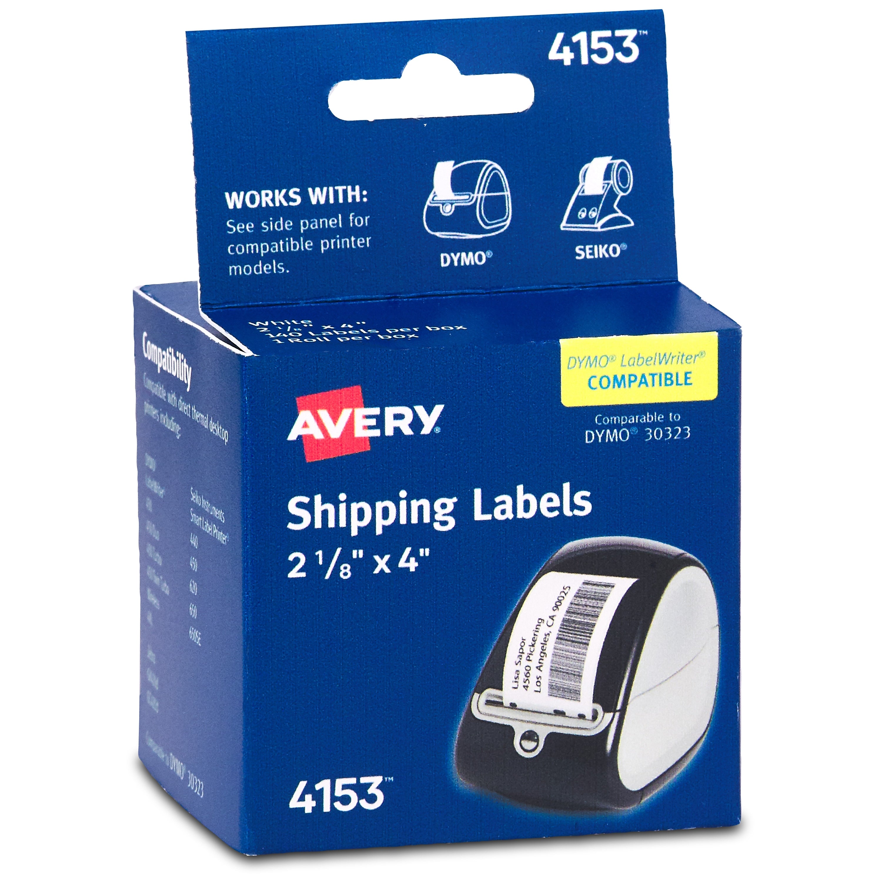 Avery Thermal Shipping Labels, 2-1/8" x 4", White, 140 Labels/Roll, 1 Roll/Box