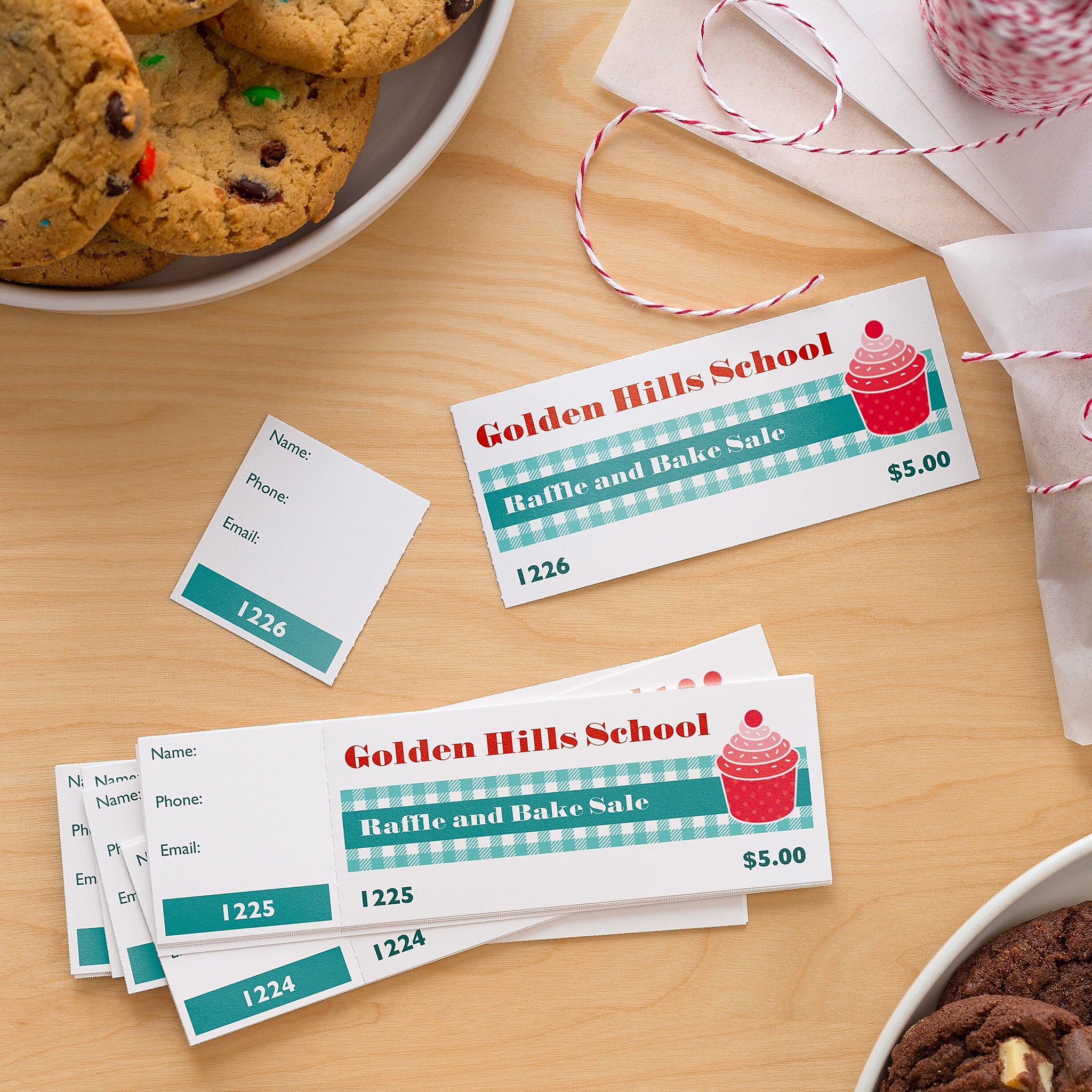 Avery Tickets with Tear-Away Stubs, Matte White, 1.75