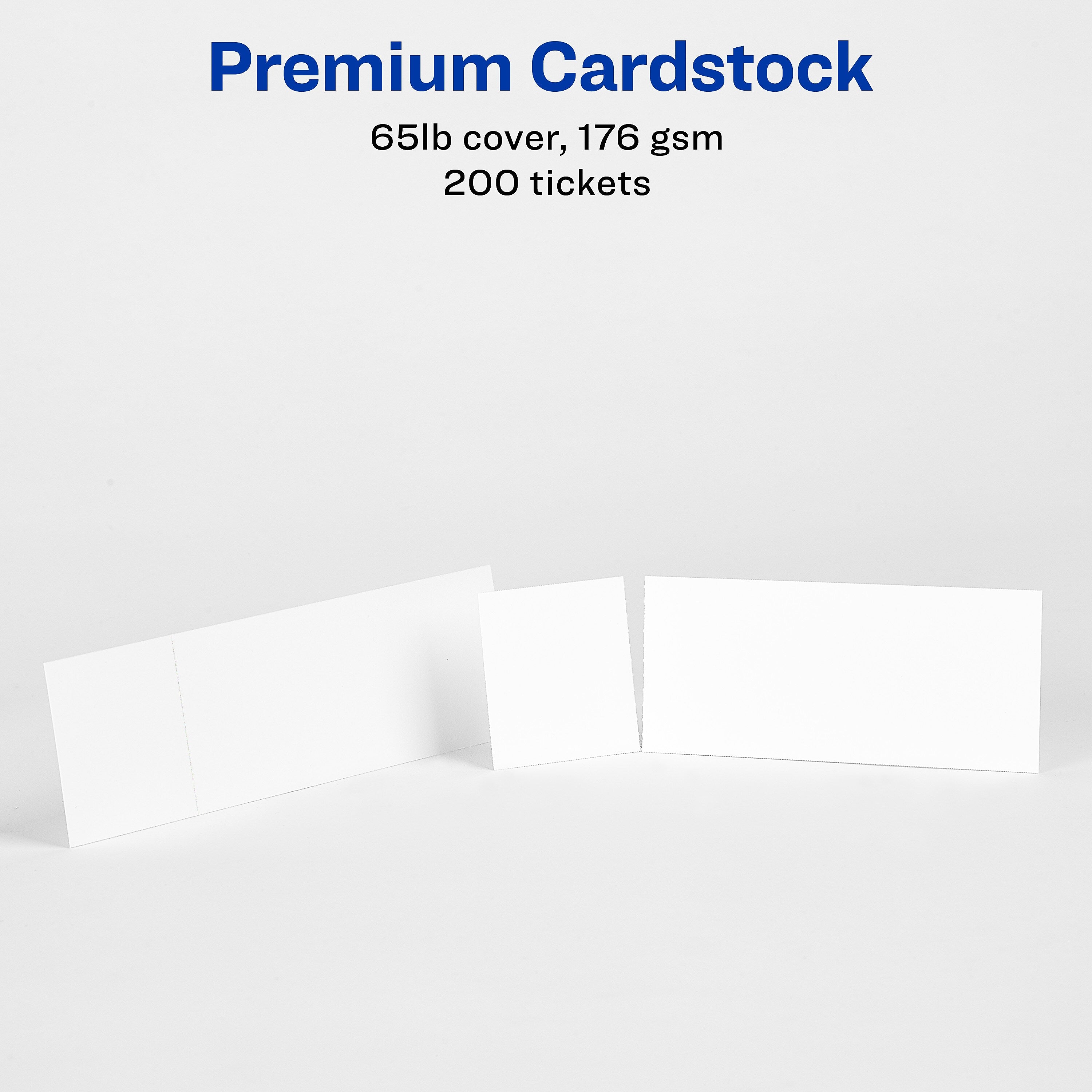 Avery Tickets with Tear-Away Stubs, Matte White, 1.75