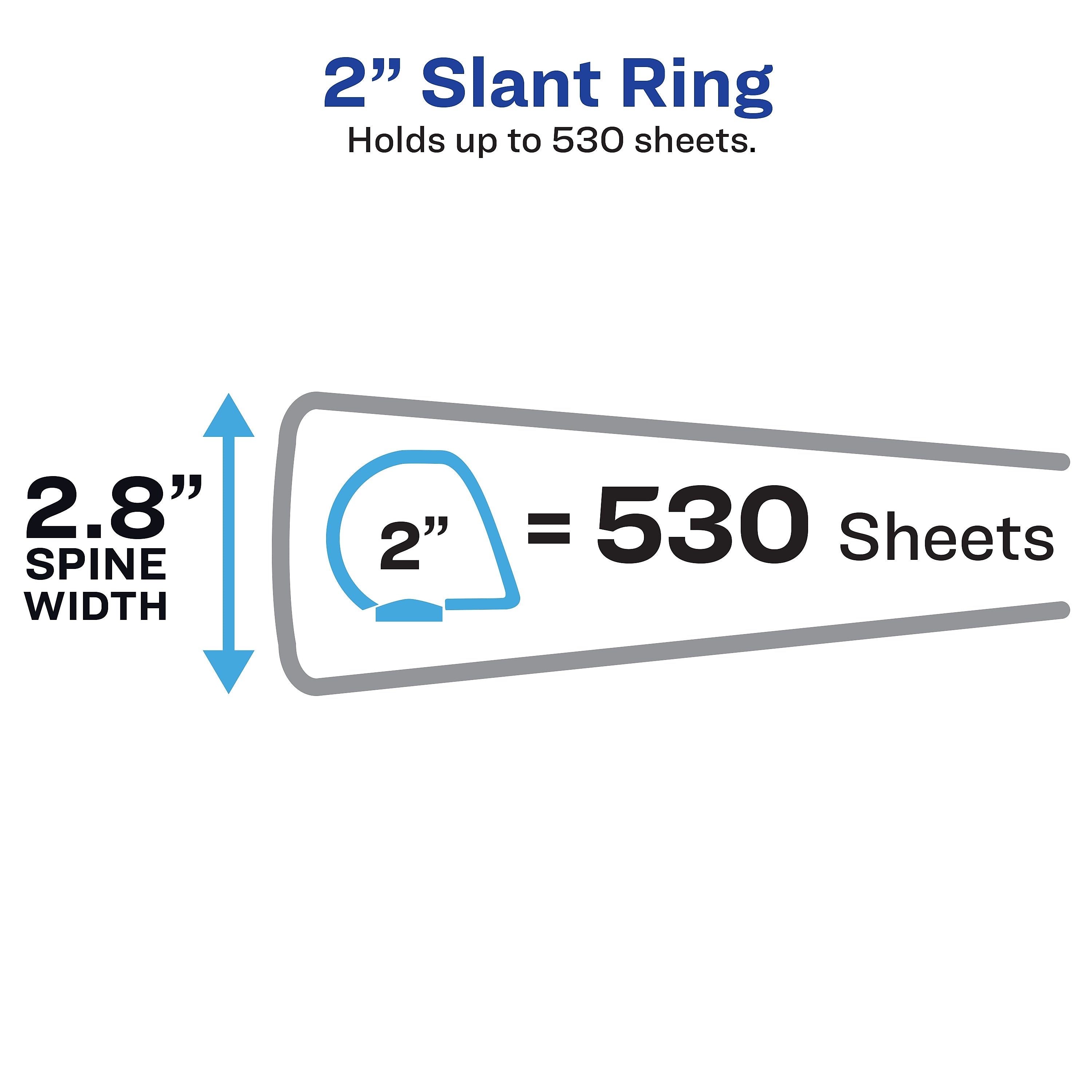 Avery TouchGuard Protection Heavy Duty 2" 3-Ring View Binders, Slant Ring, White