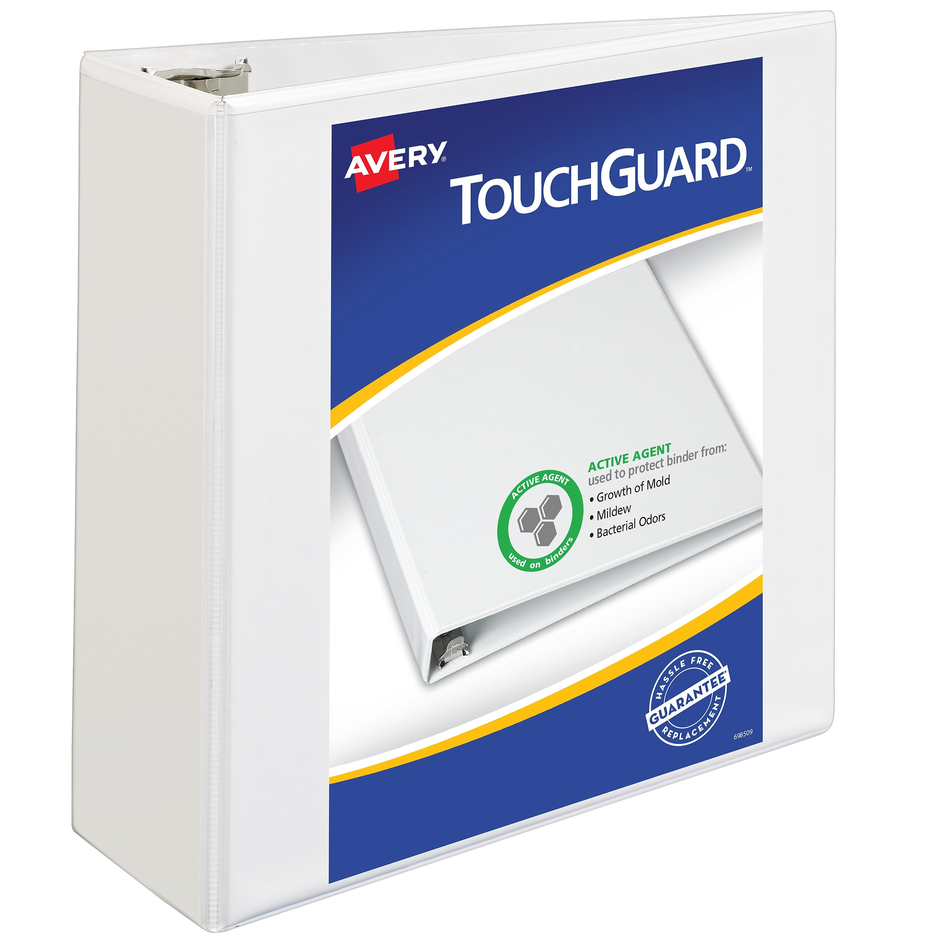 Avery TouchGuard Protection Heavy Duty 4" 3-Ring View Binders, Slant Ring, White