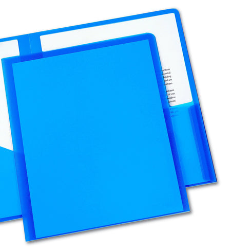 Avery Translucent 2 Pocket Plastic Presentation Folder, Blue