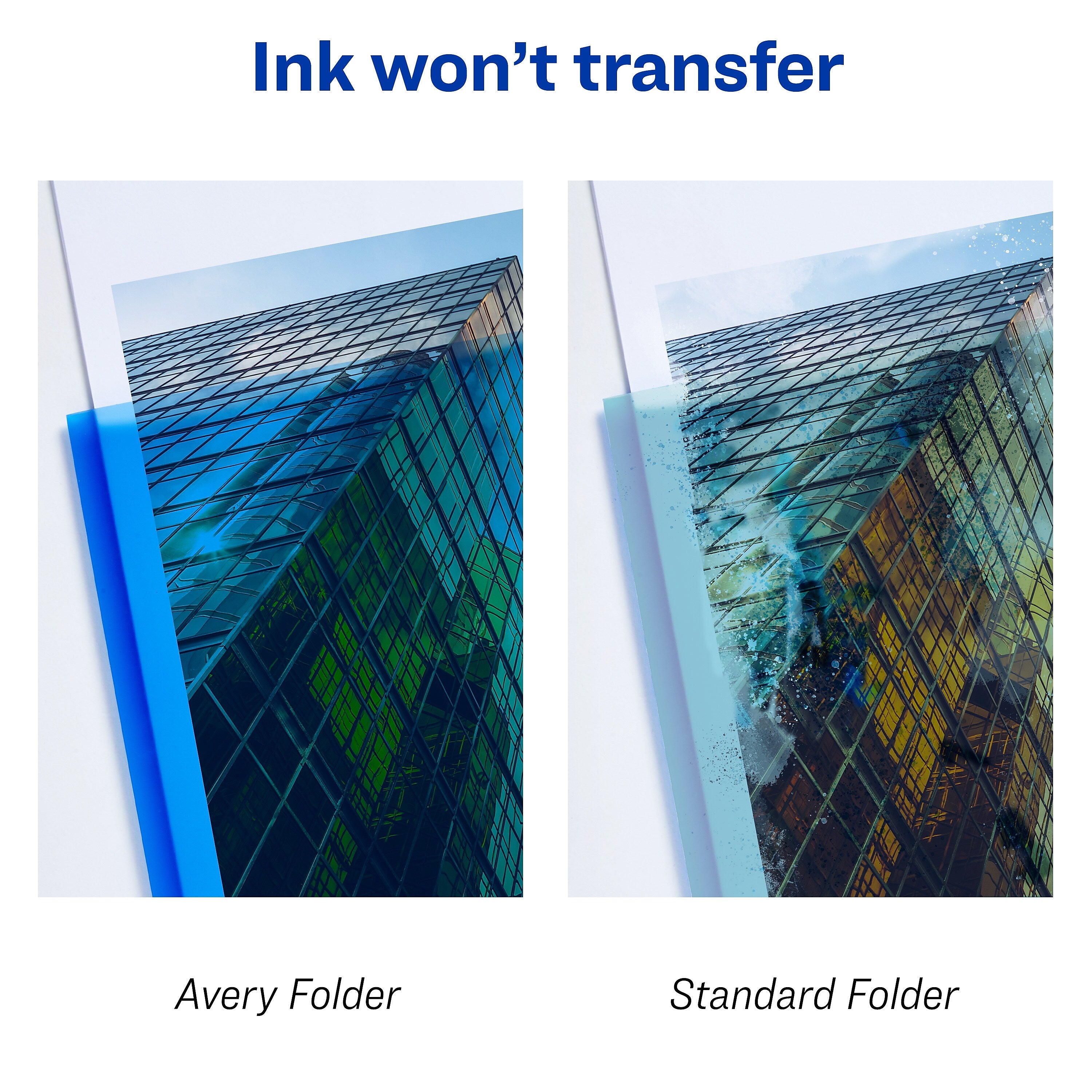 Avery Translucent 2 Pocket Plastic Presentation Folder, Blue