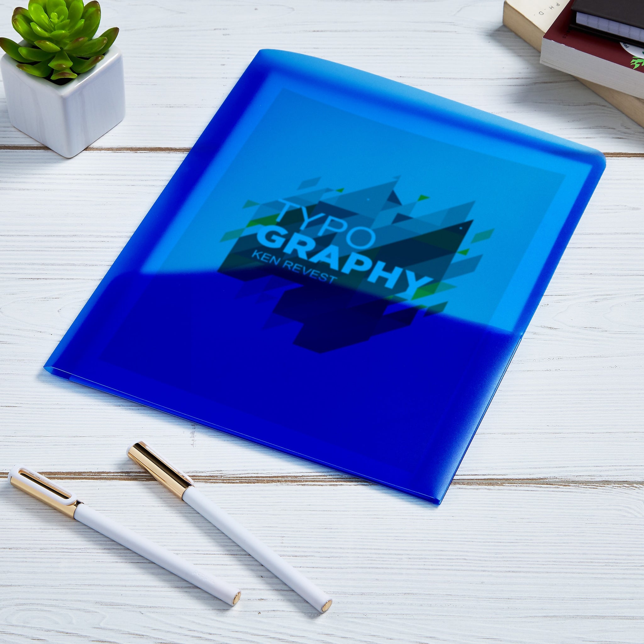 Avery Translucent 2 Pocket Plastic Presentation Folder, Blue