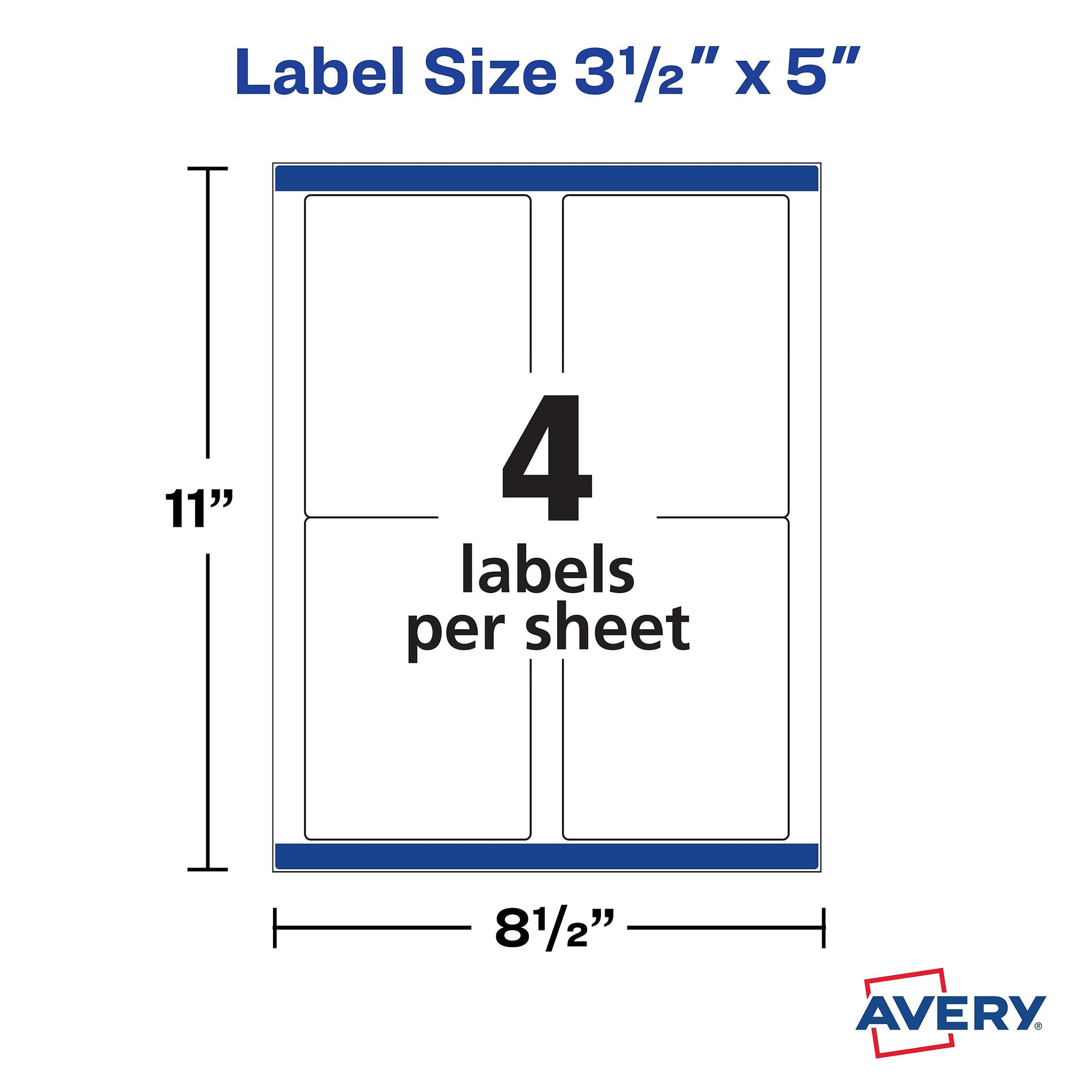 Avery TrueBlock Inkjet Shipping Labels, 3-1/2