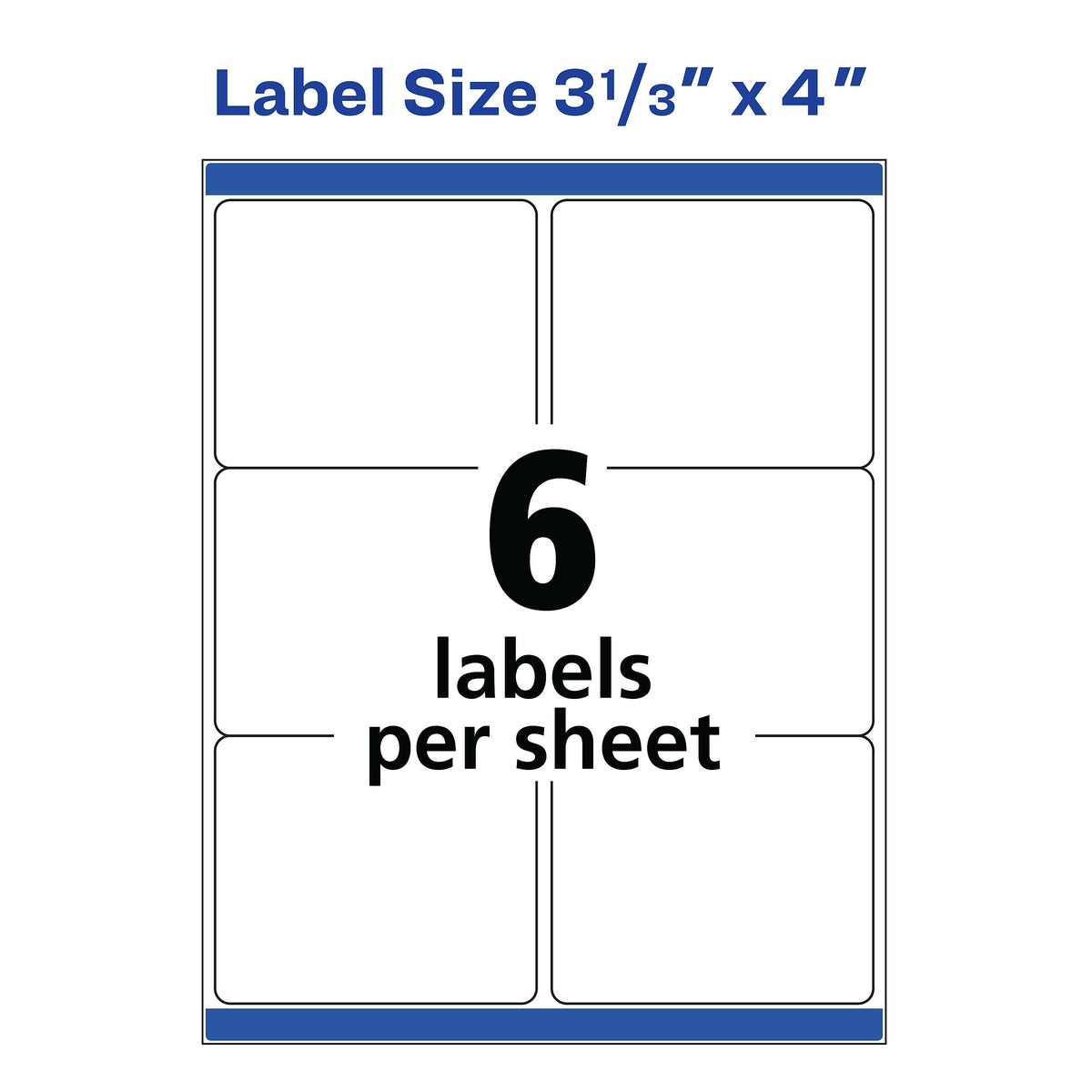 Avery TrueBlock Inkjet Shipping Labels, 3-1/3" x 4", White, 6 Labels/Sheet, 25 Sheets/Pack