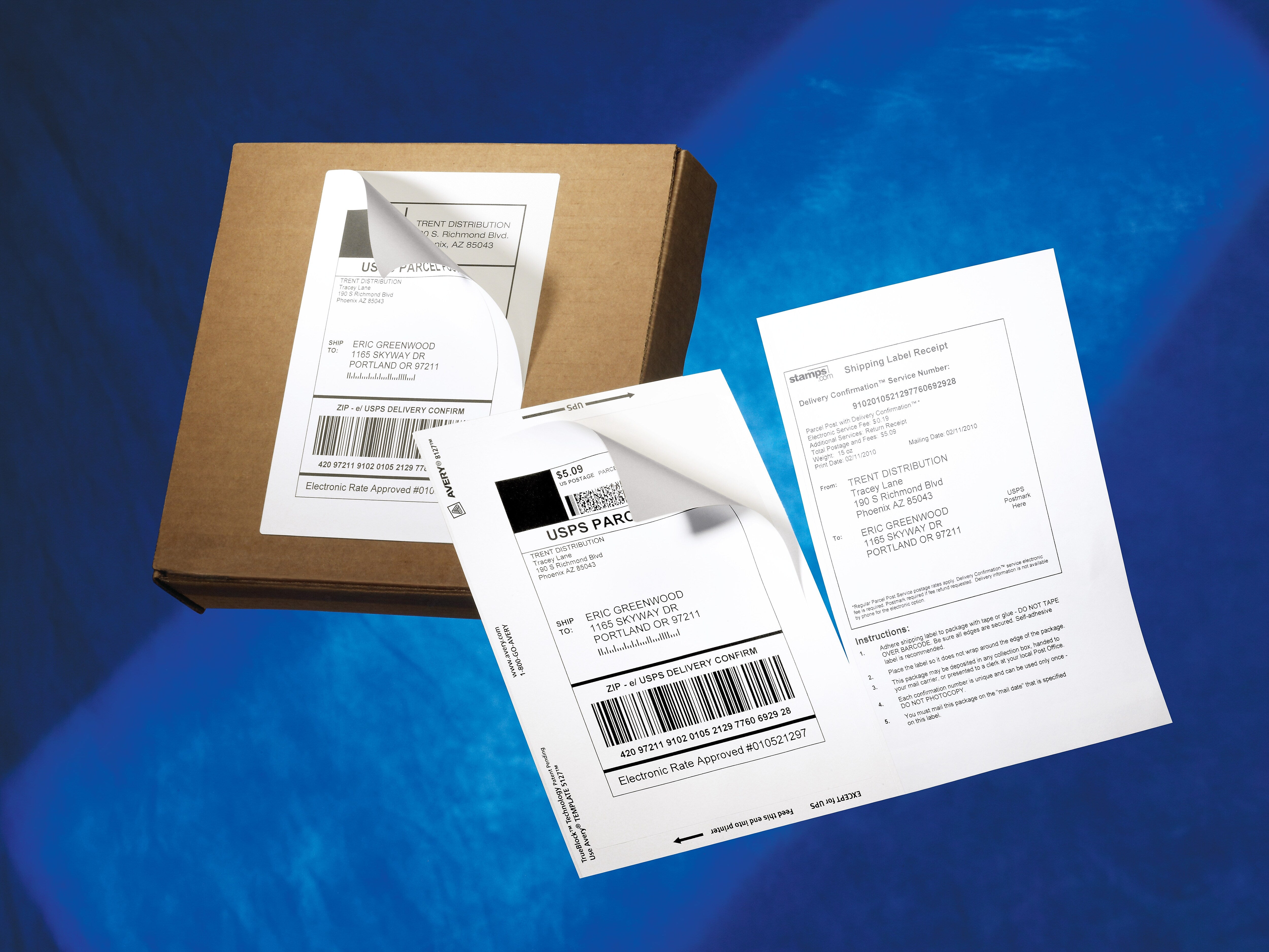 Avery TrueBlock Inkjet Shipping Labels, 5-1/16