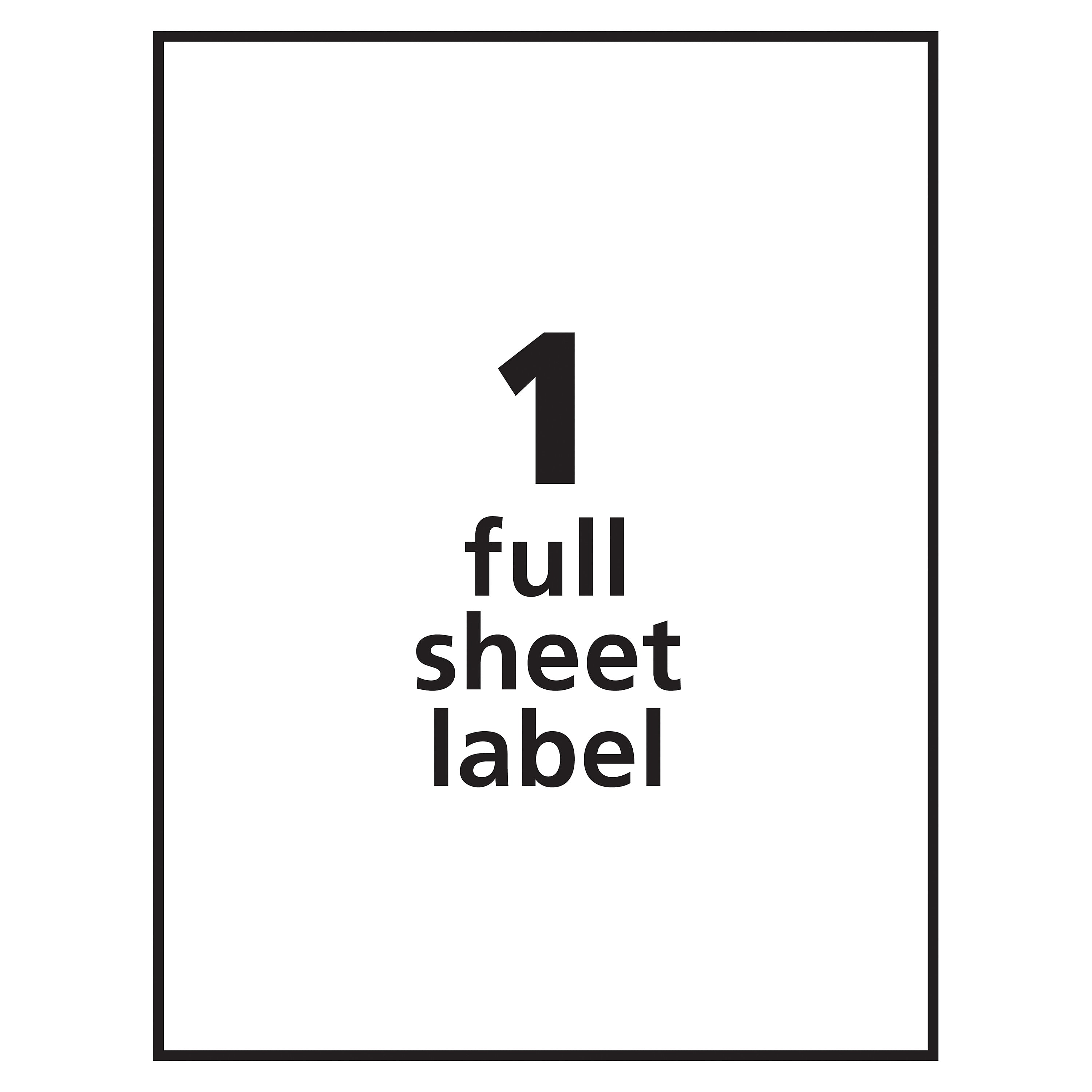 Avery TrueBlock Inkjet Shipping Labels, 8-1/2" x 11", White, 1 Label/Sheet, 100 Sheets/Box