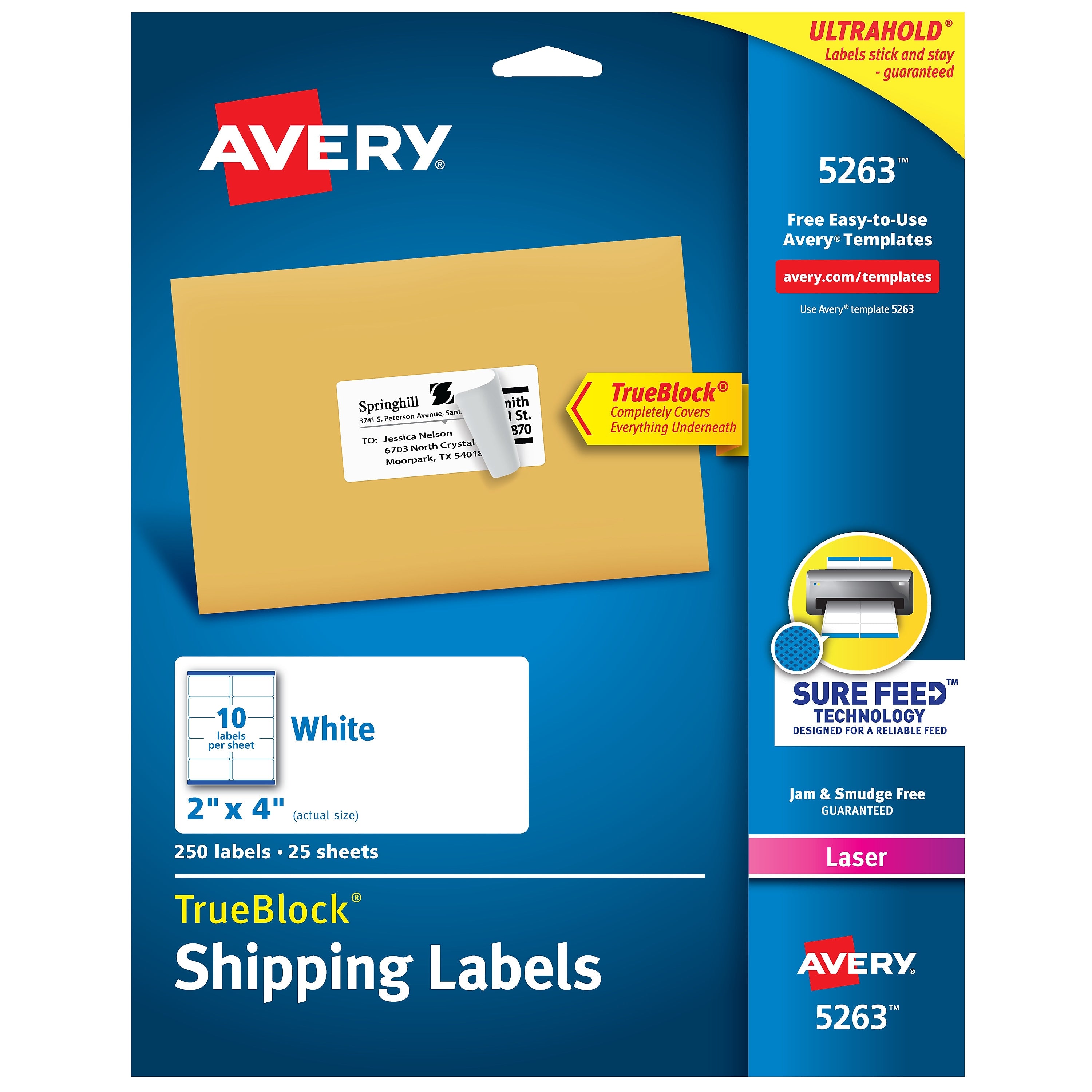 Avery TrueBlock Laser Shipping Labels, 2