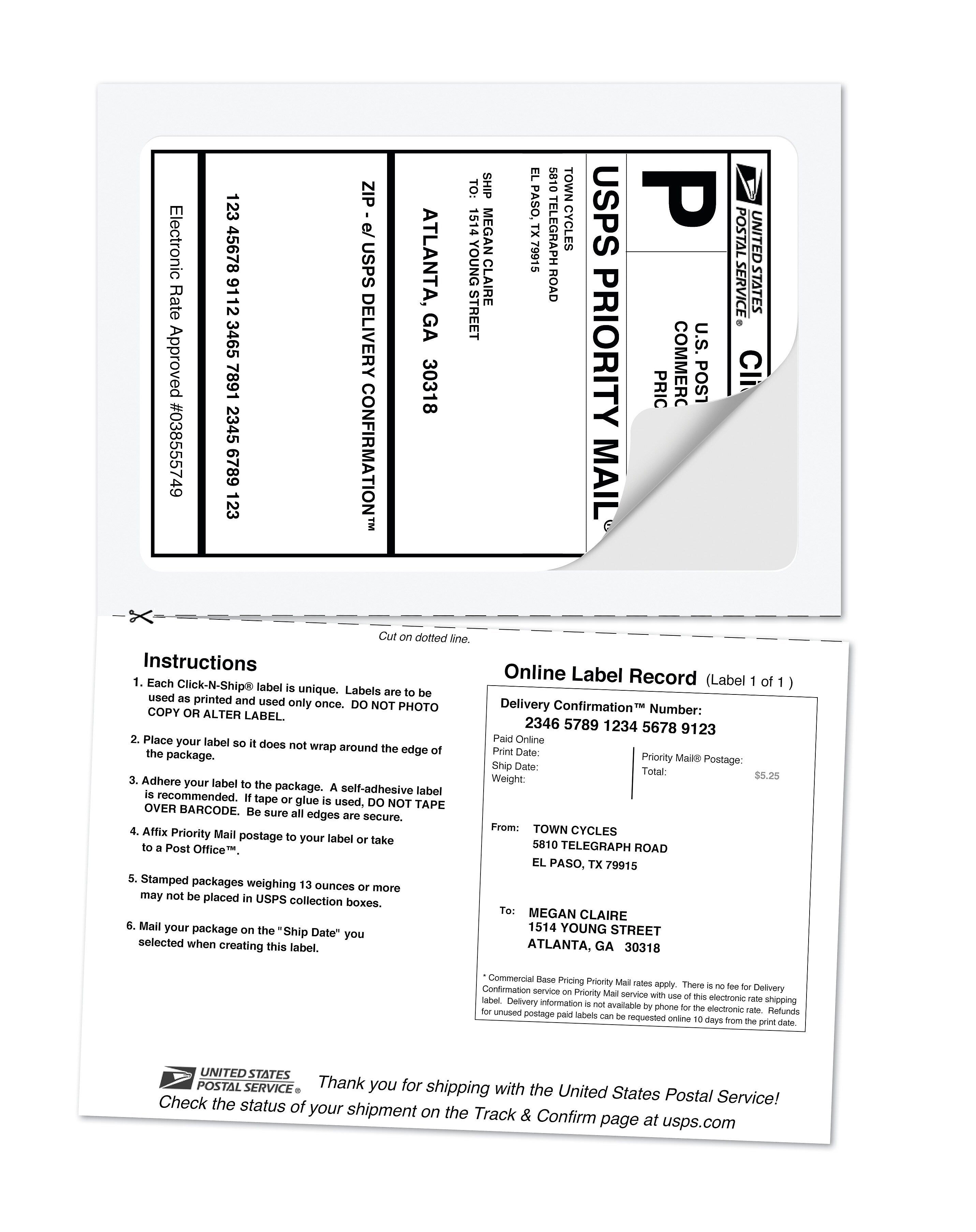 Avery TrueBlock Laser Shipping Labels with Receipts, 5-1/16