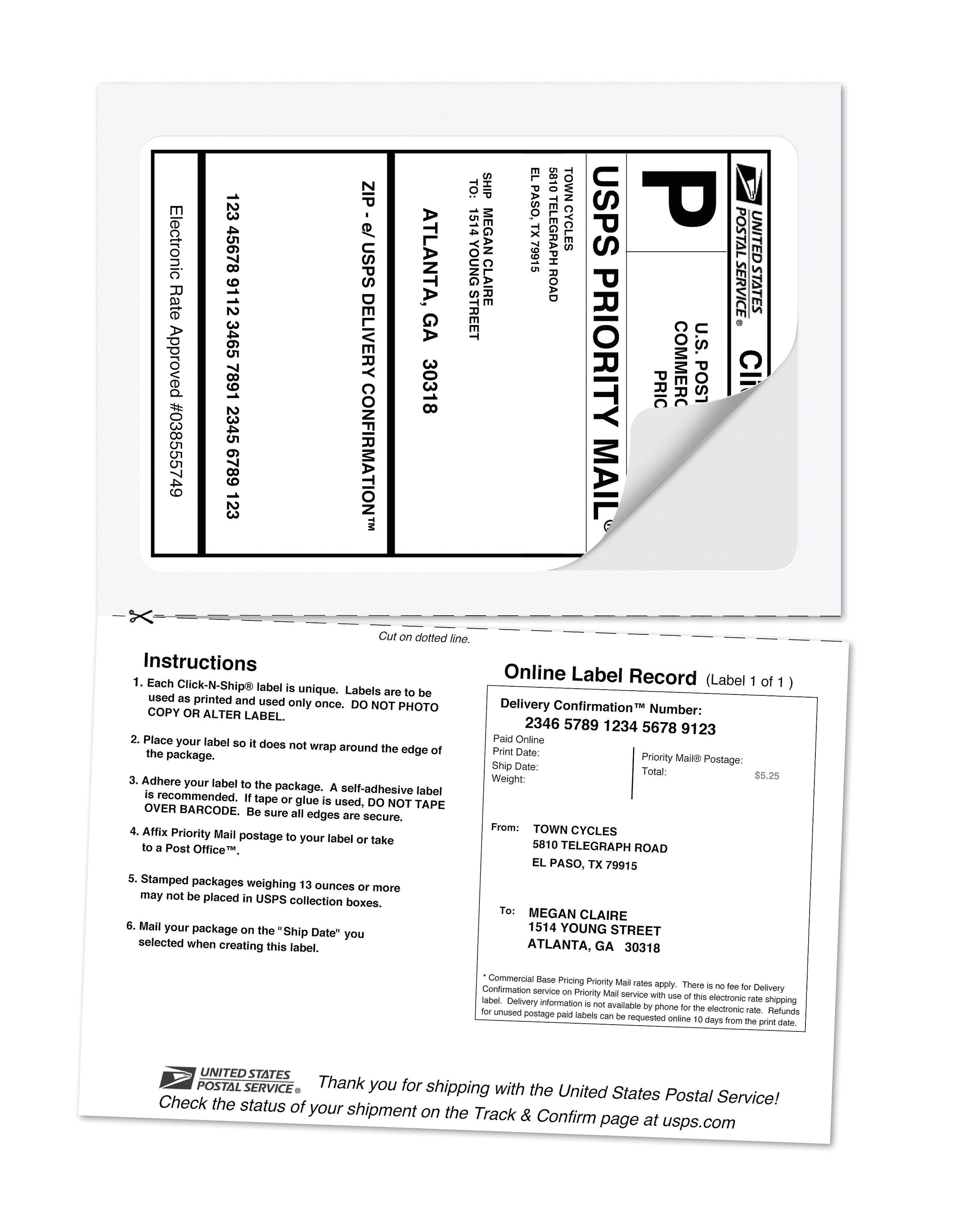 Avery TrueBlock Laser Shipping Labels with Receipts, 5-1/16