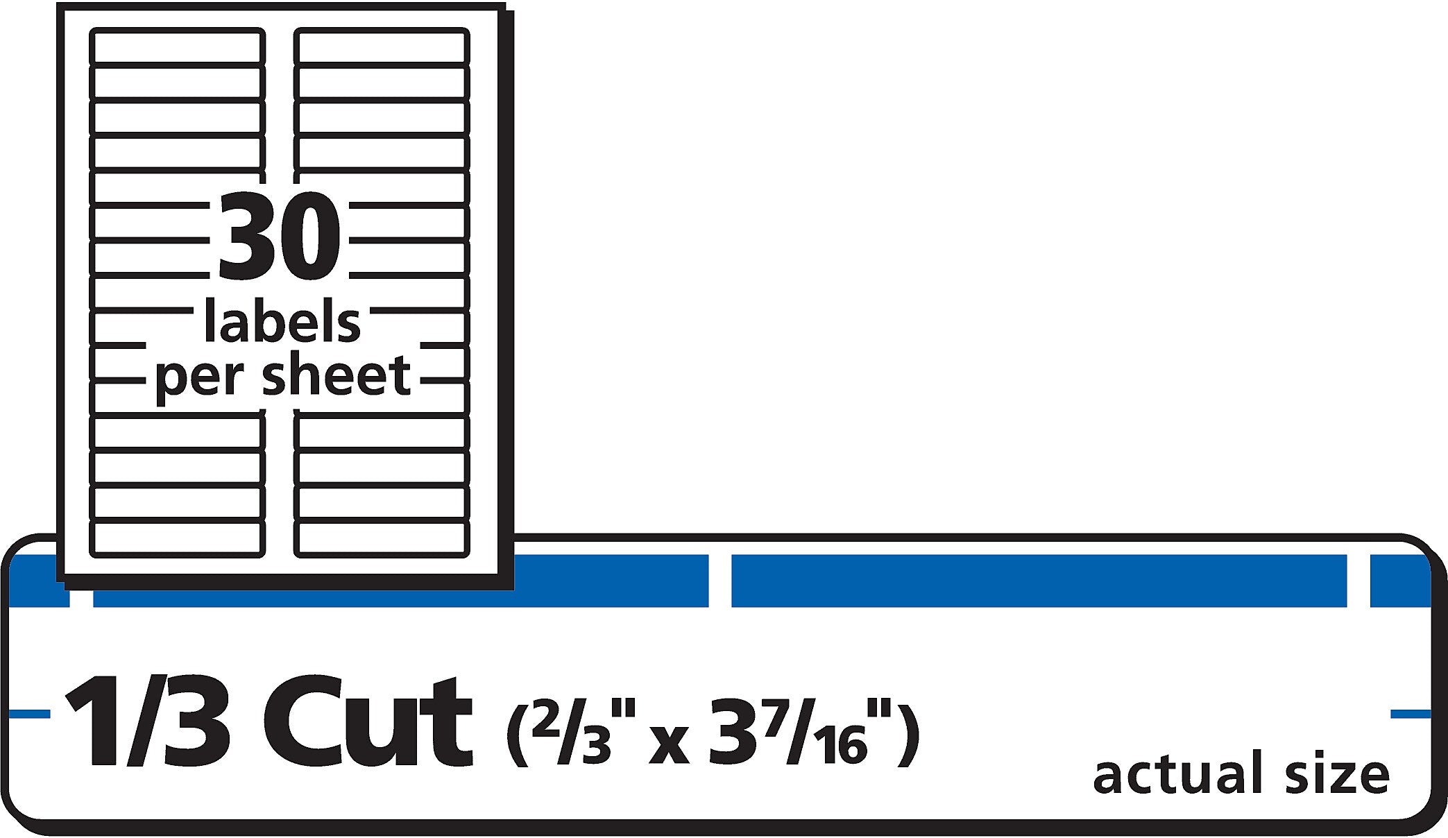 Avery TrueBlock Laser/Inkjet File Folder Labels, 2/3