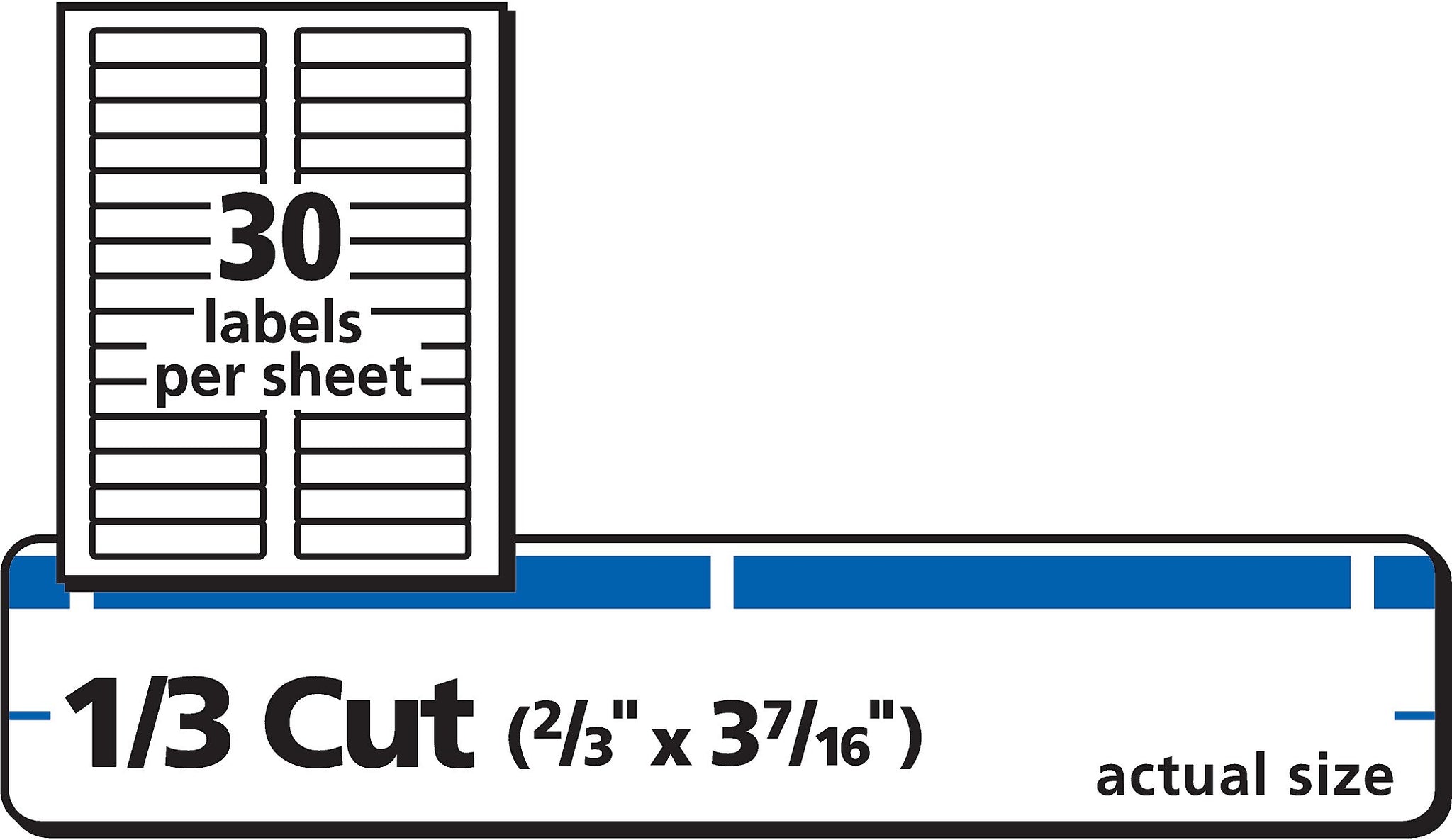 Avery TrueBlock Laser/Inkjet File Folder Labels, 2/3