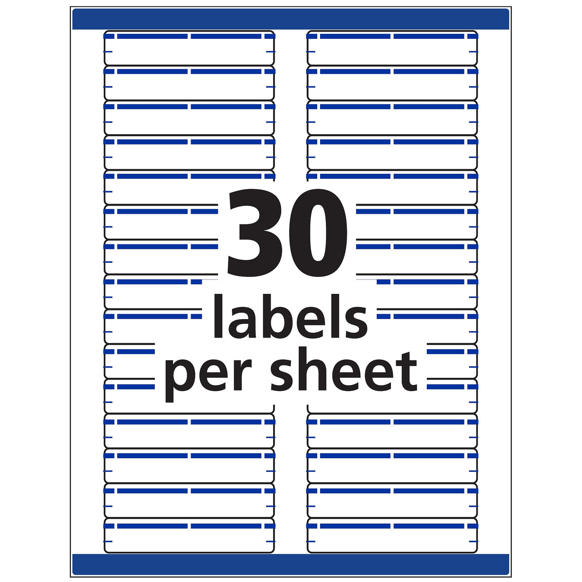 Avery TrueBlock Laser/Inkjet File Folder Labels, 2/3" x 3 7/16", Blue, 1500 Labels Per Pack